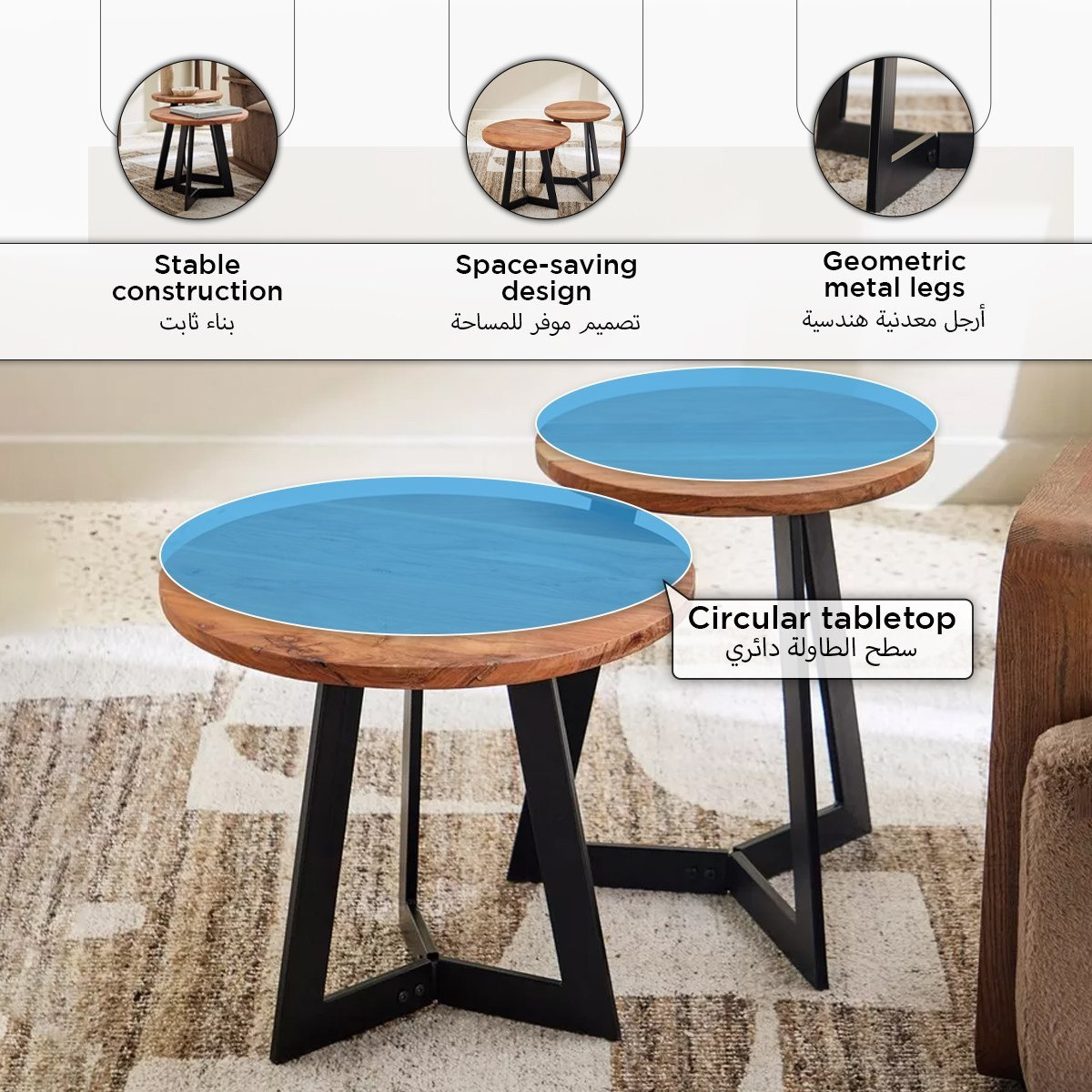 طقم طاولات متداخلة من قطعتين من الخسب الصلب - جوشوا من فيندرا -hbxfurniture-livingroom-nestingtables-image-10