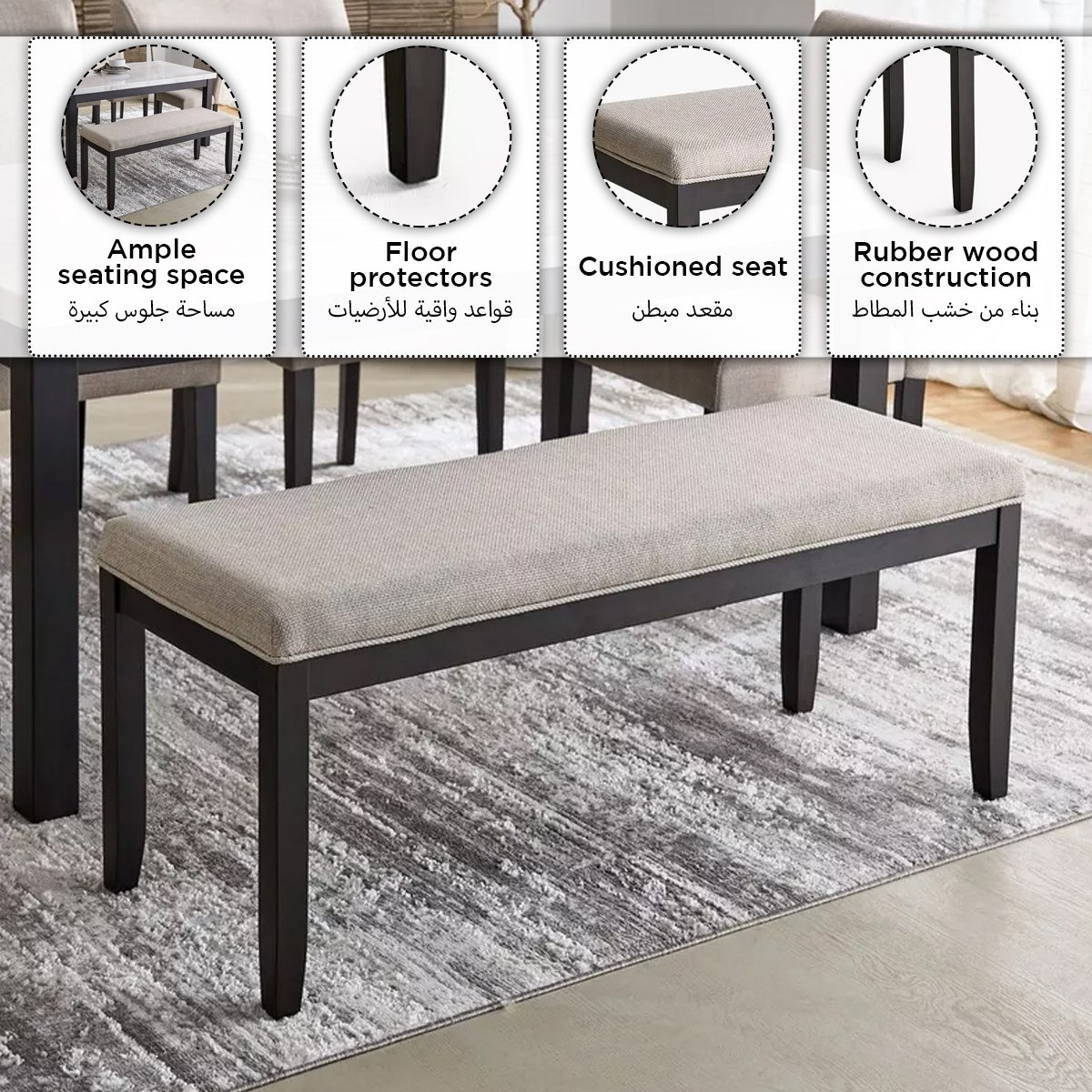 Orlando Genuine 6-Seater Marble Top Dining Table Set-hbxfurniture-diningtablesandsets-diningsets-sixseater-image-20