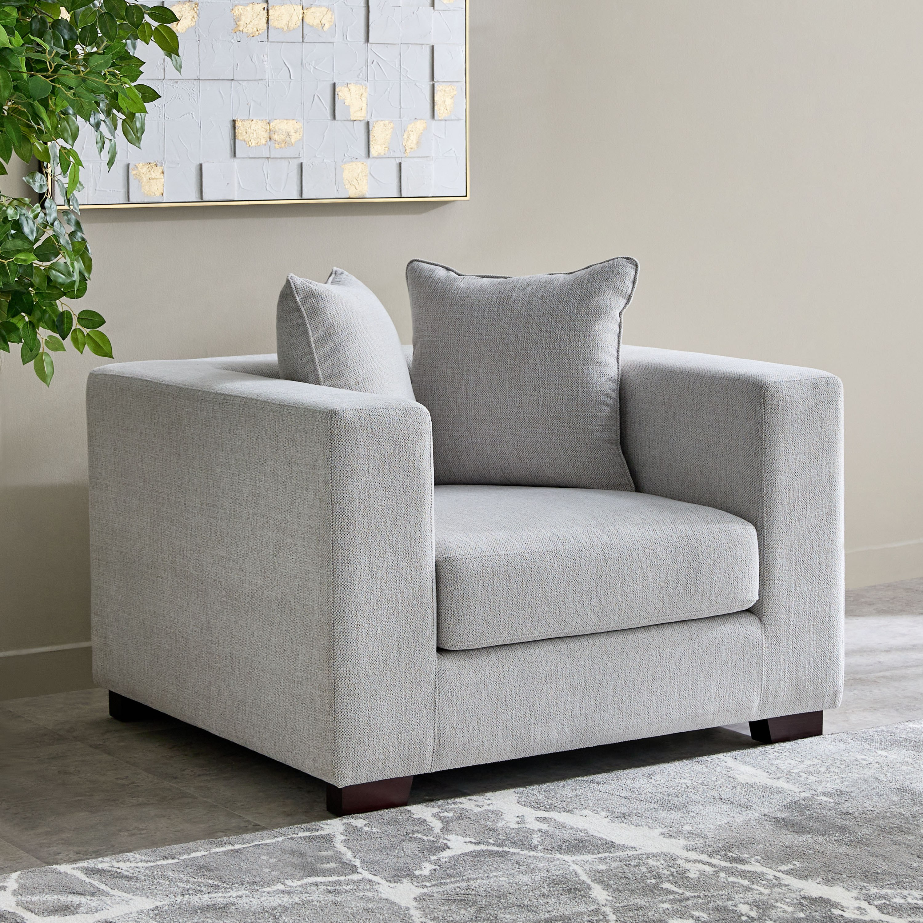 Aspen Fabric Armchair Sofa with 2 Cushions