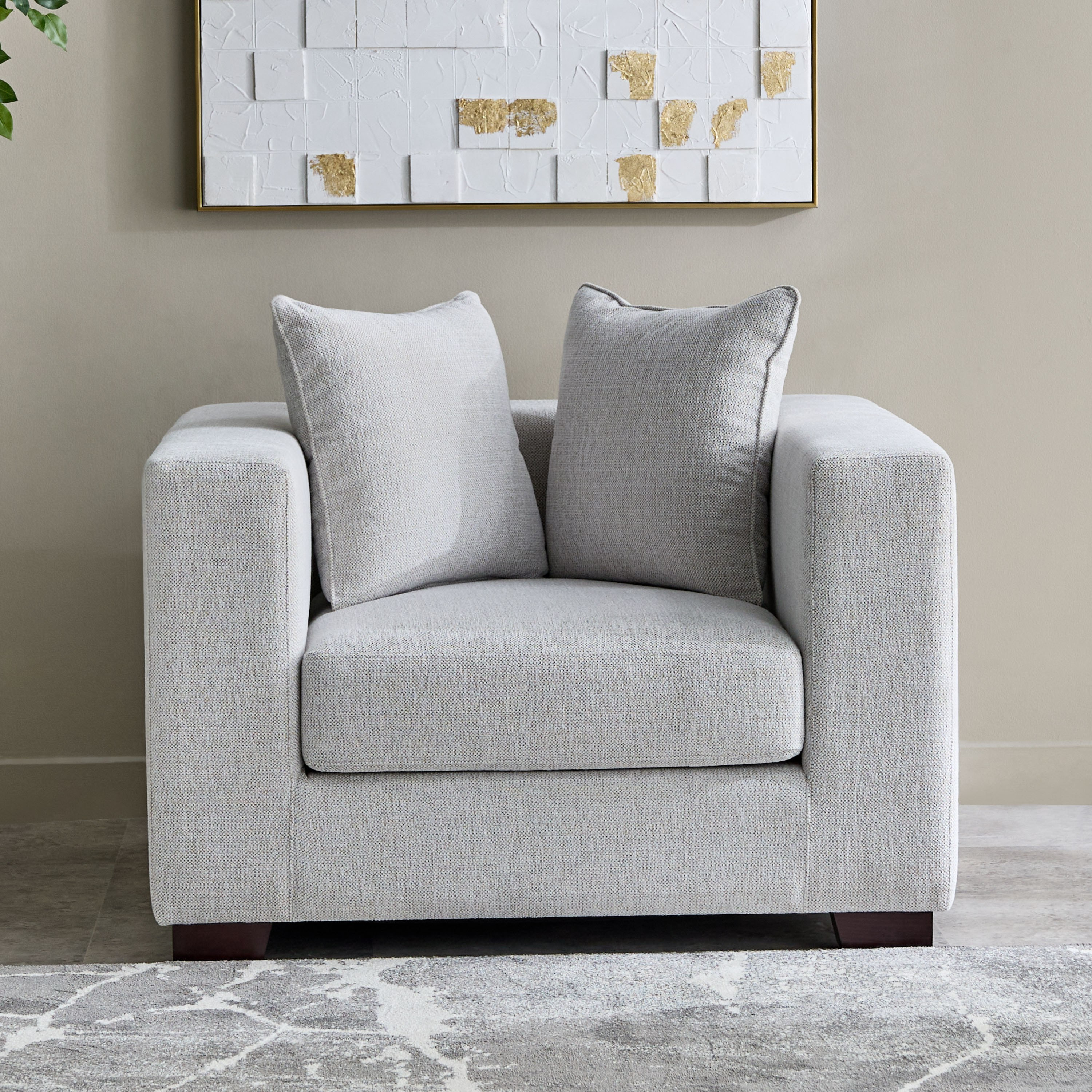 Aspen Fabric Armchair Sofa with 2 Cushions-hbxlivingroom-sofasandarmchairs-sofas-image-2