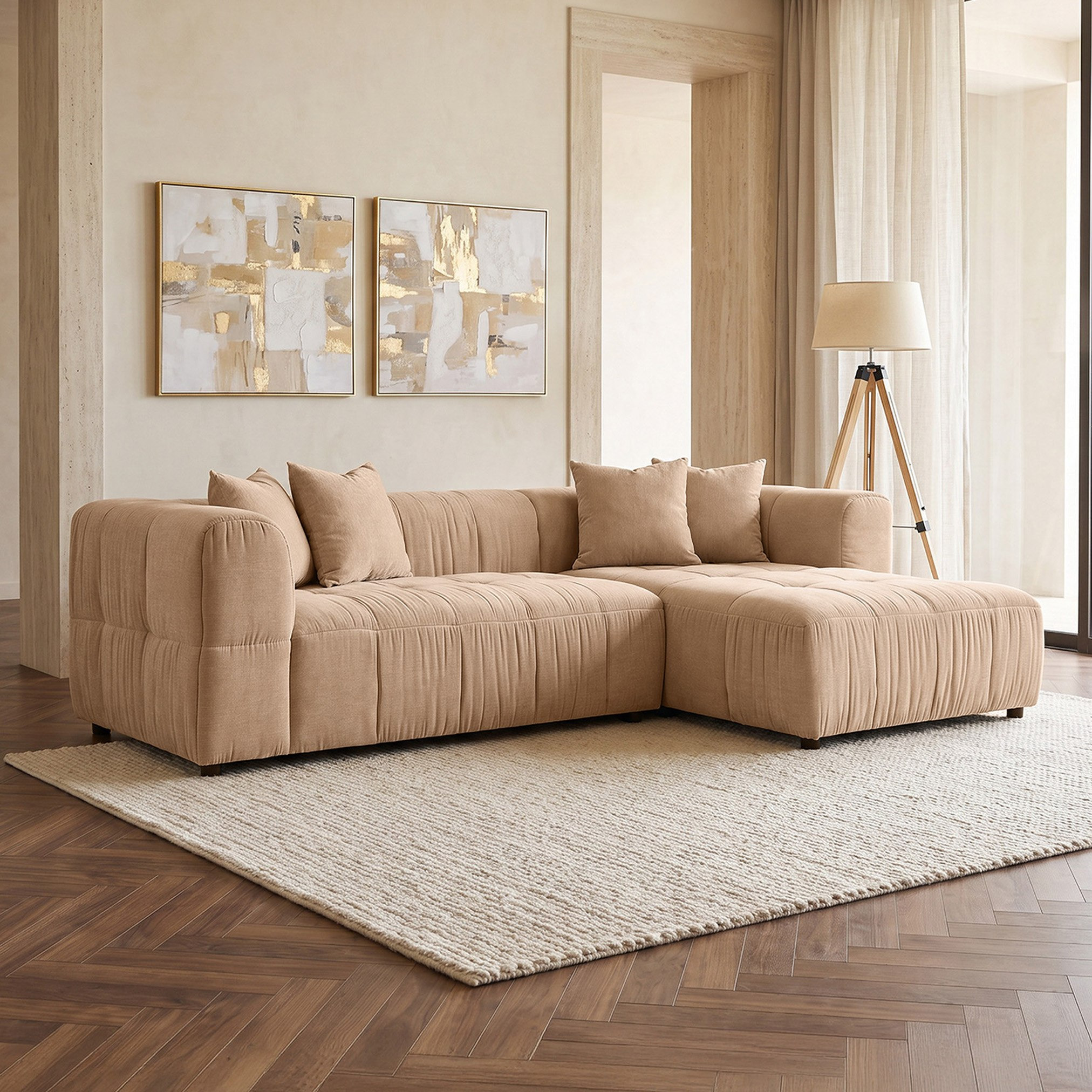 كنبة ركنية يمين قماش مقسمة 4 مقاعد مع 4 وسائد من بلوب-hbxlivingroom-sofasandarmchairs-sofas-image-1