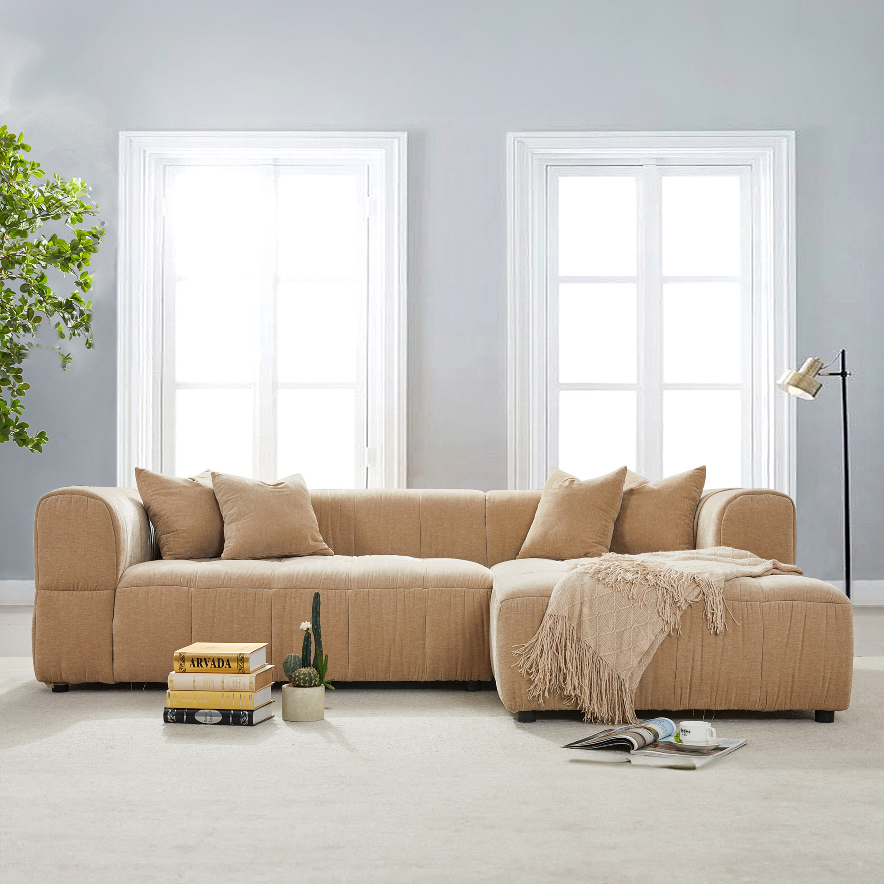 كنبة ركنية يمين قماش مقسمة 4 مقاعد مع 4 وسائد من بلوب-hbxlivingroom-sofasandarmchairs-sofas-image-2