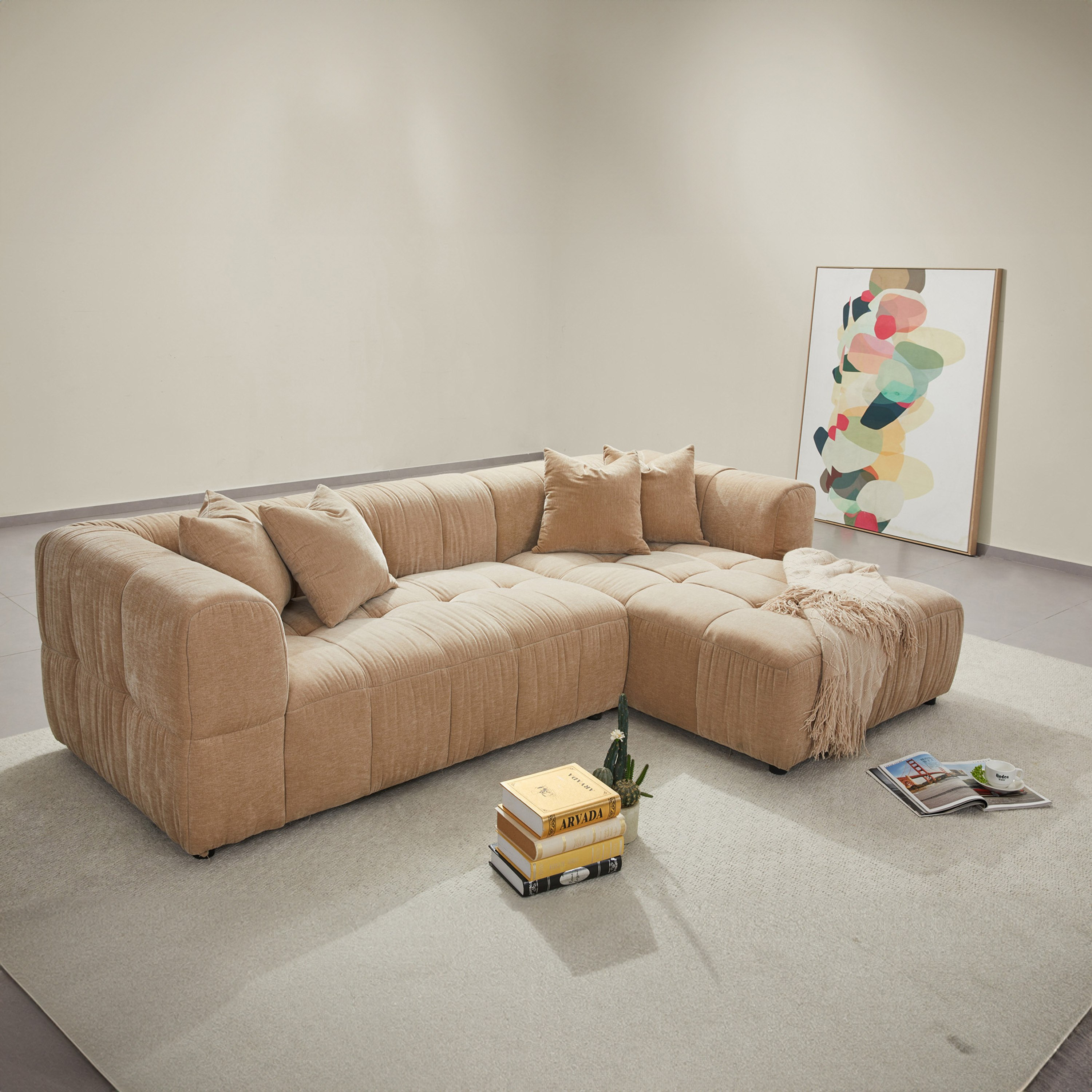 Blob 4-Seater Sectional Fabric Right Corner Sofa with 4 Cushions-hbxlivingroom-sofasandarmchairs-sofas-image-9