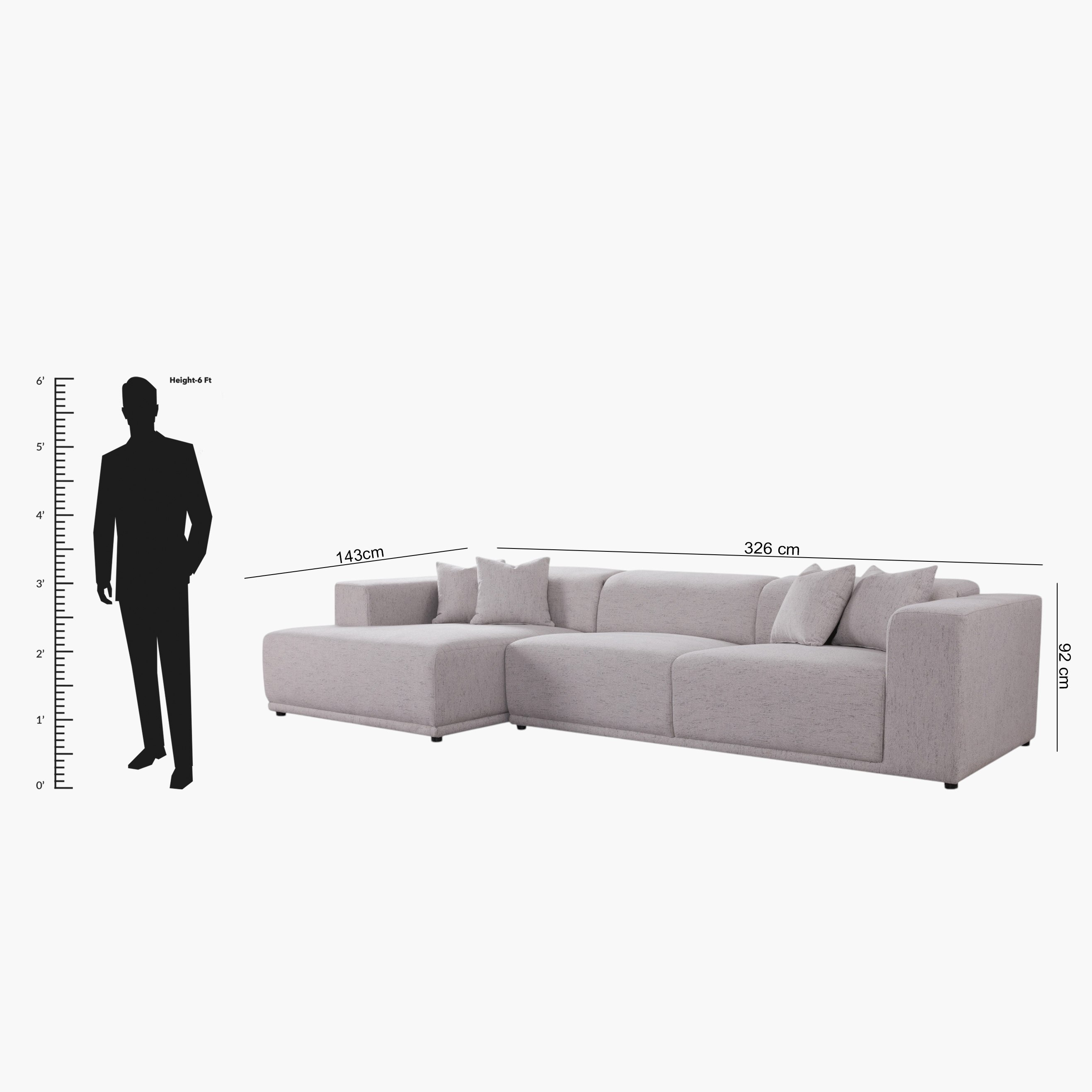 Clovis 5-Seater Sectional Fabric Left Corner Sofa with 4 Cushions and Adjustable Headrest-hbxlivingroom-sofasandarmchairs-sofas-image-14