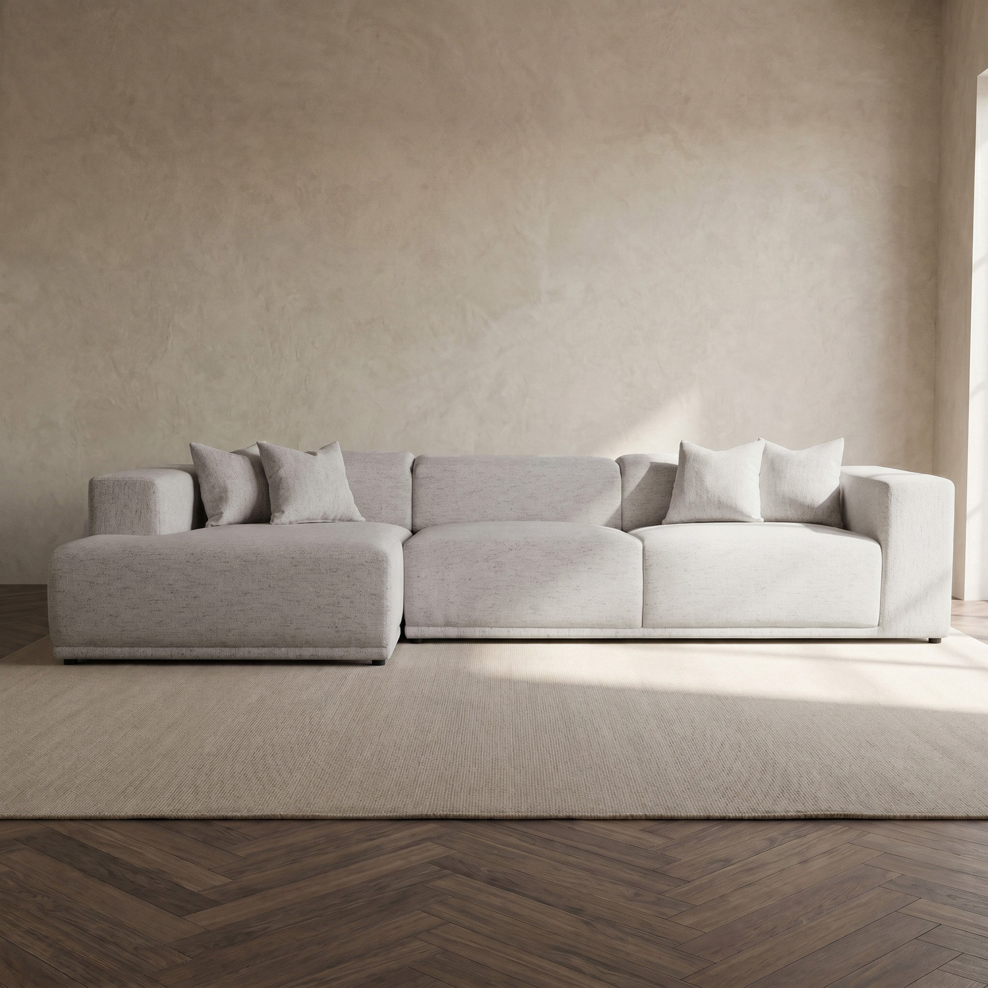 Clovis 5-Seater Sectional Fabric Left Corner Sofa with 4 Cushions and Adjustable Headrest-hbxlivingroom-sofasandarmchairs-sofas-image-2