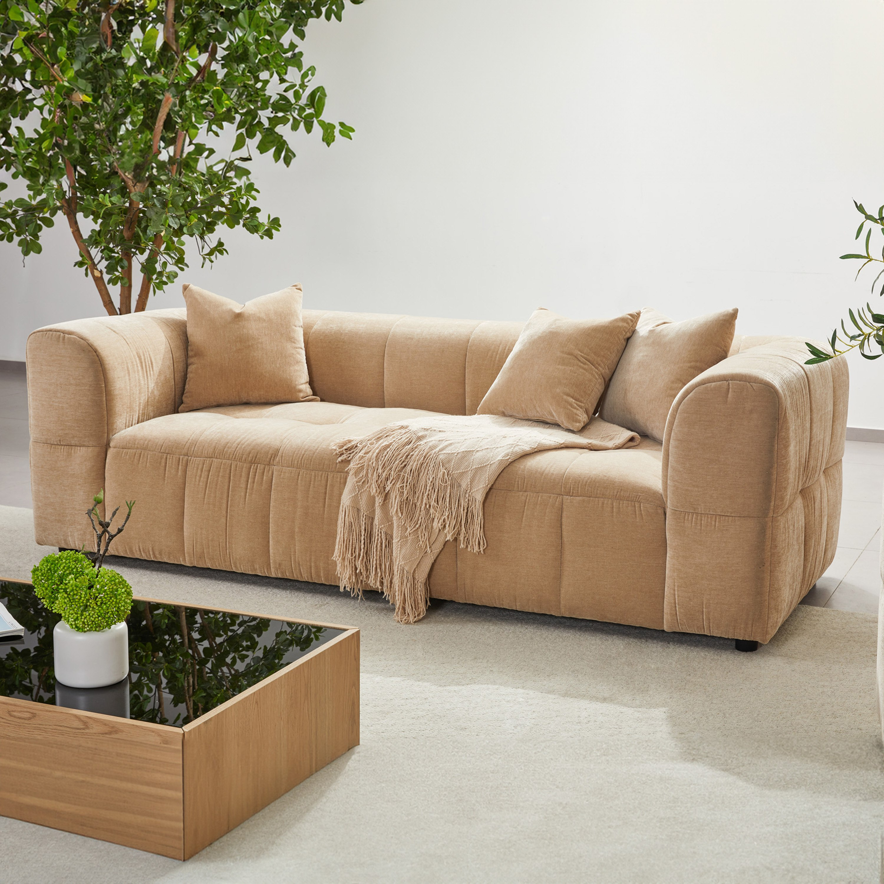 Blob 3-Seater Fabric Sofa with 3 Cushions-hbxlivingroom-sofasandarmchairs-sofas-image-1