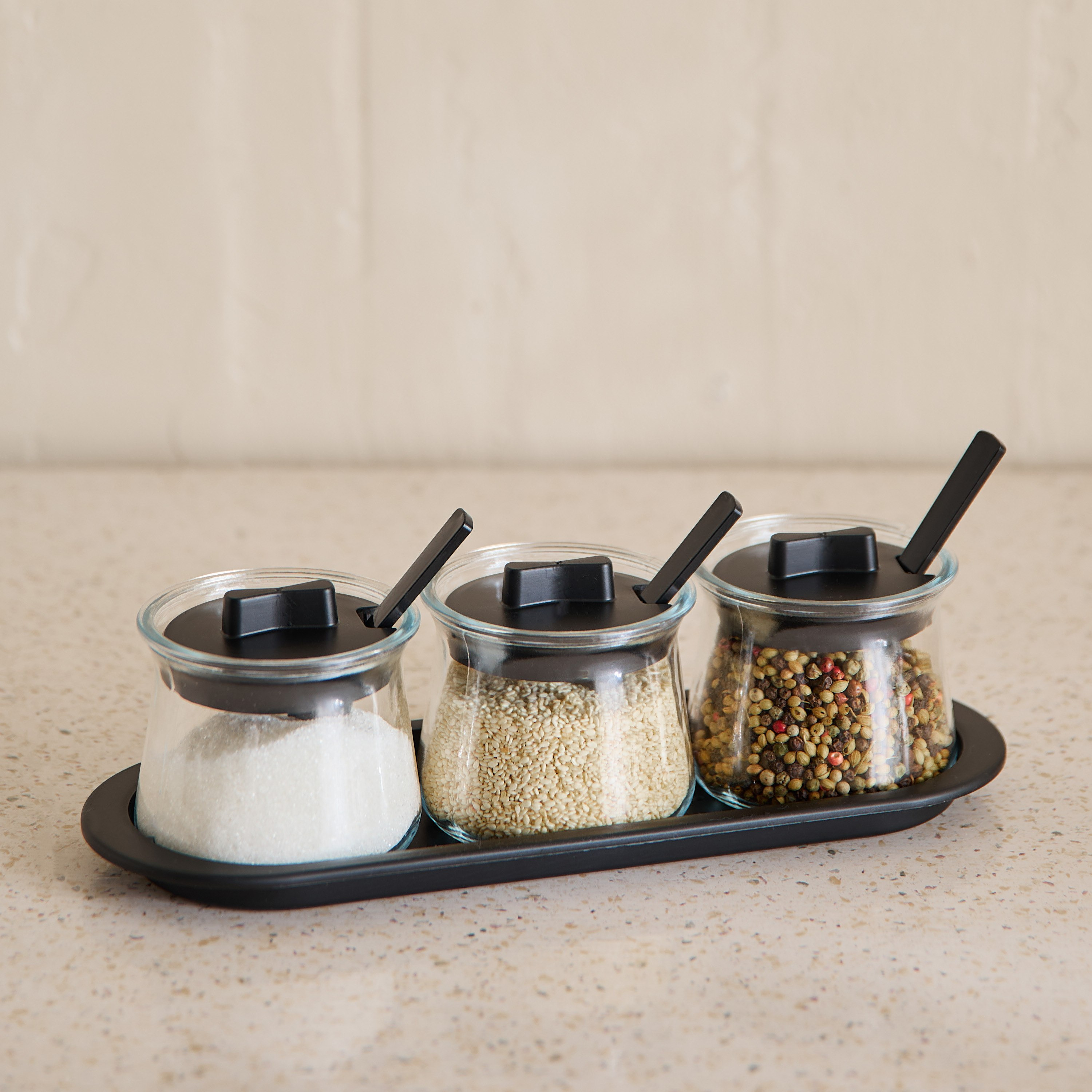 Essential 3-Piece Spice Container and Tray Set - 250 ml-hbxhomeware-hbxkitchen-image-1