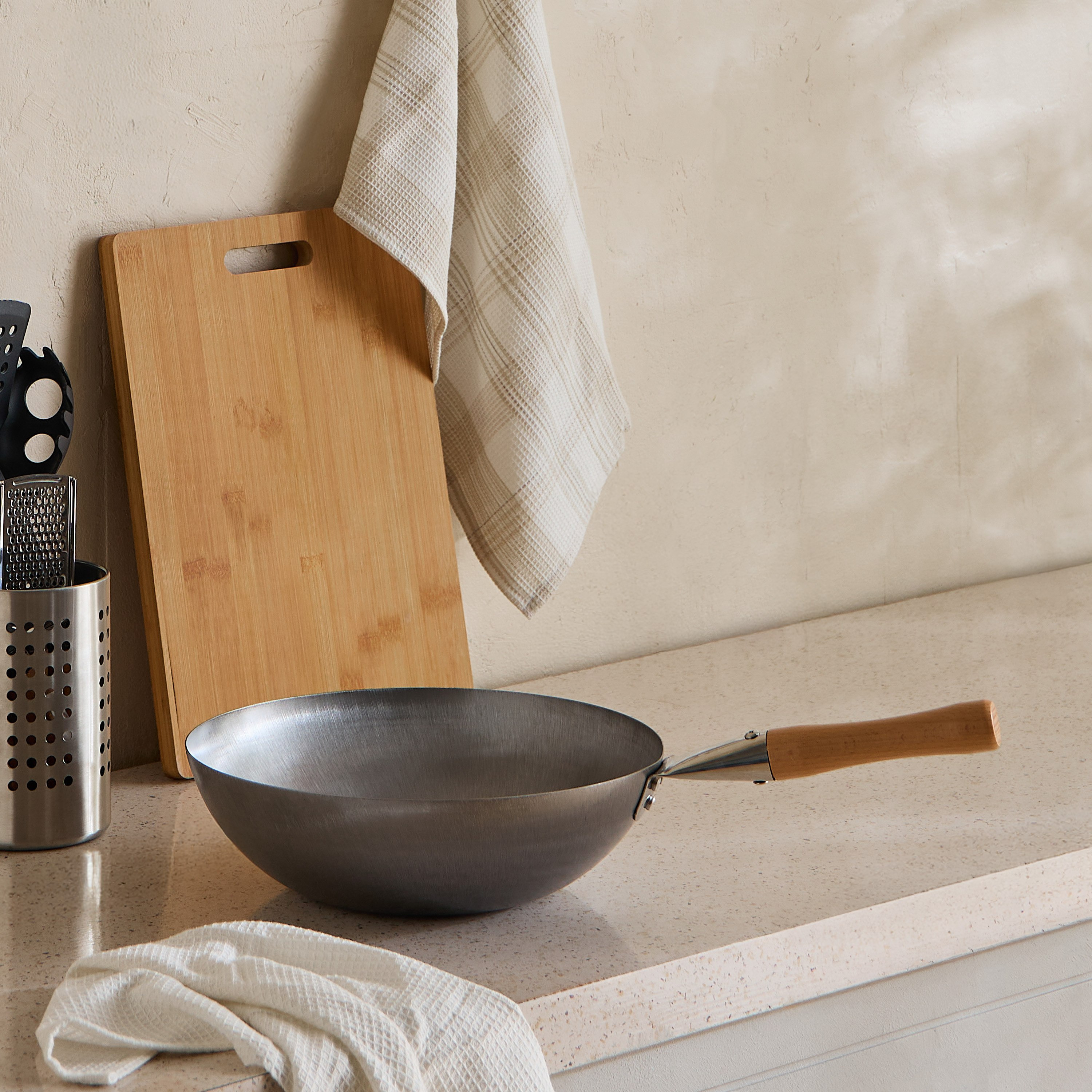 مقلاة ووك فولاذ من شيف بلس - 32 سم-hbxhomeware-hbxkitchen-image-5