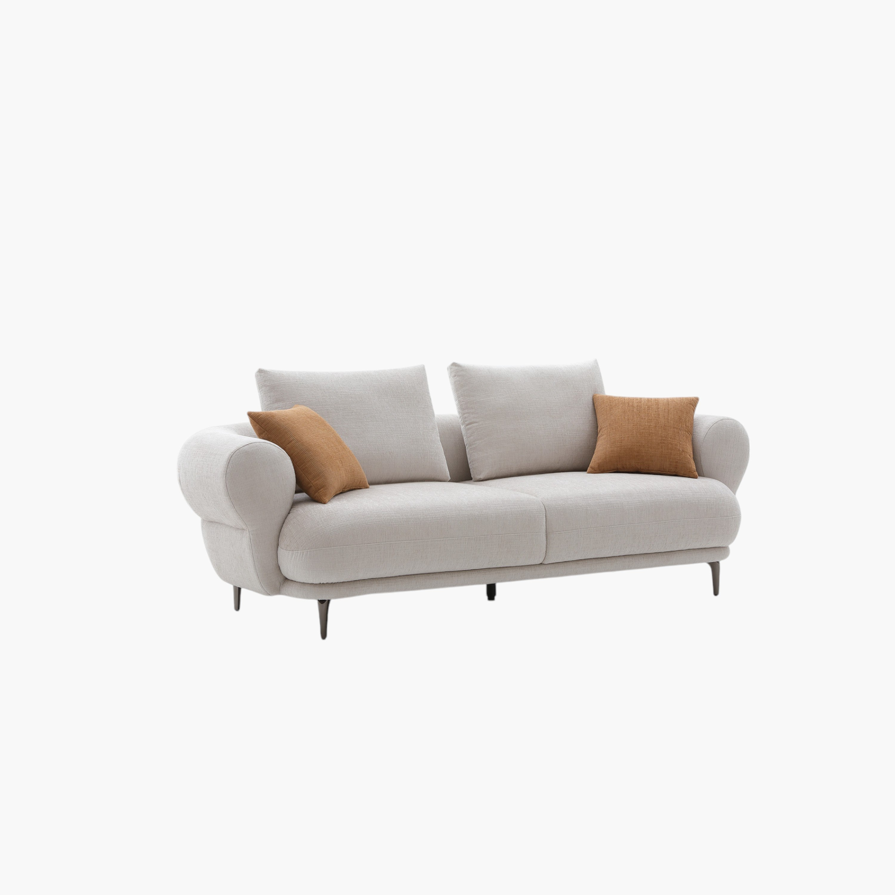 Cologne 3-Seater Fabric Sofa with 2 Large and 2 Small Cushions