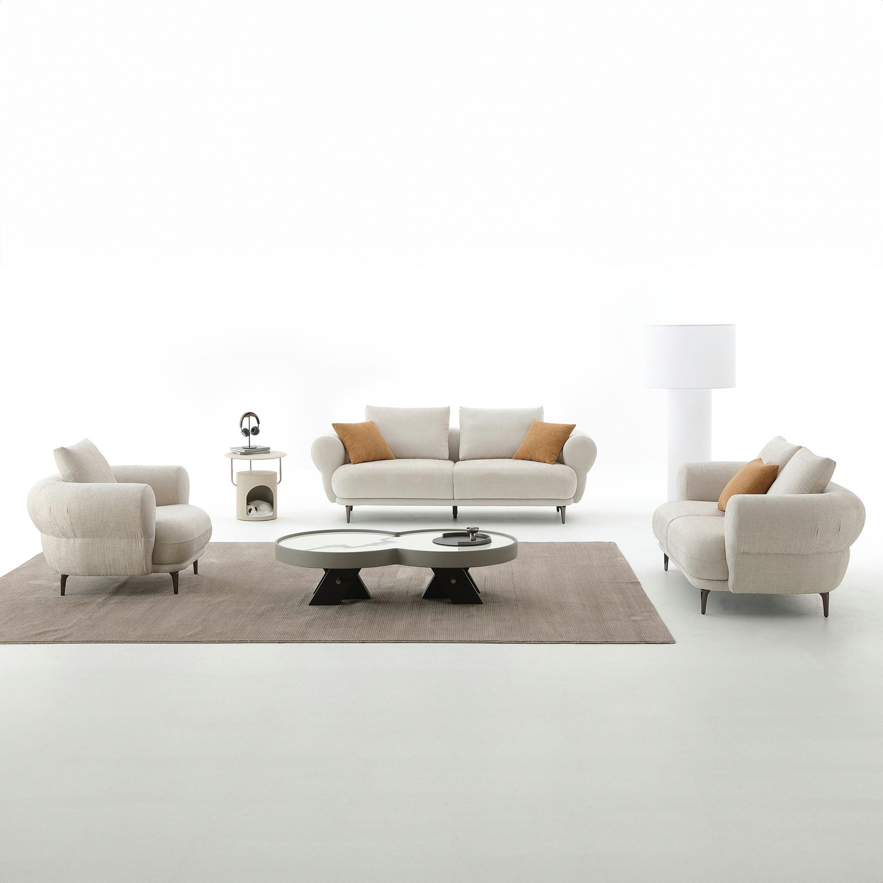 Cologne 3-Seater Fabric Sofa with 2 Large and 2 Small Cushions-hbxlivingroom-sofasandarmchairs-sofas-image-7