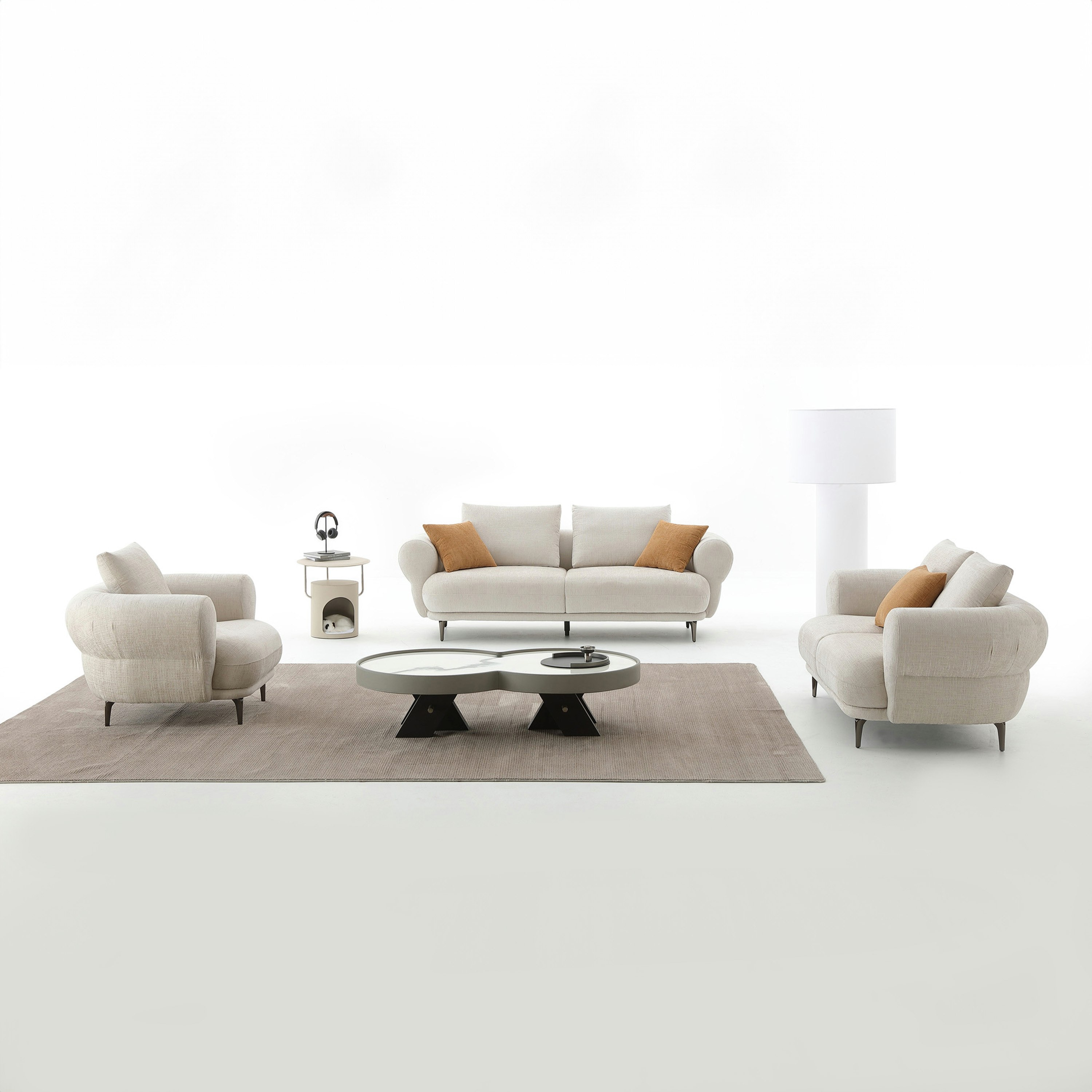 Cologne Armchair Fabric Sofa with Large Cushion-hbxlivingroom-sofasandarmchairs-sofas-image-6
