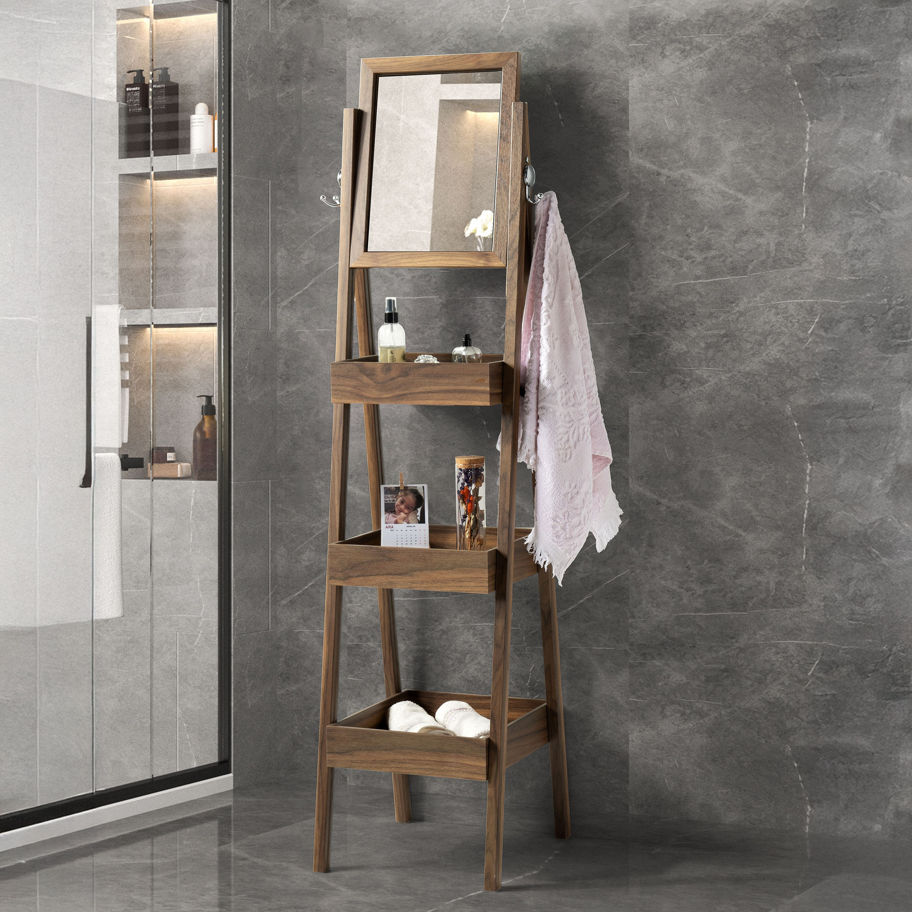 Charley Shelving Unit with Mirror-hbxkidsandyouth-bathandlaundry-bathroomaccessories-image-1