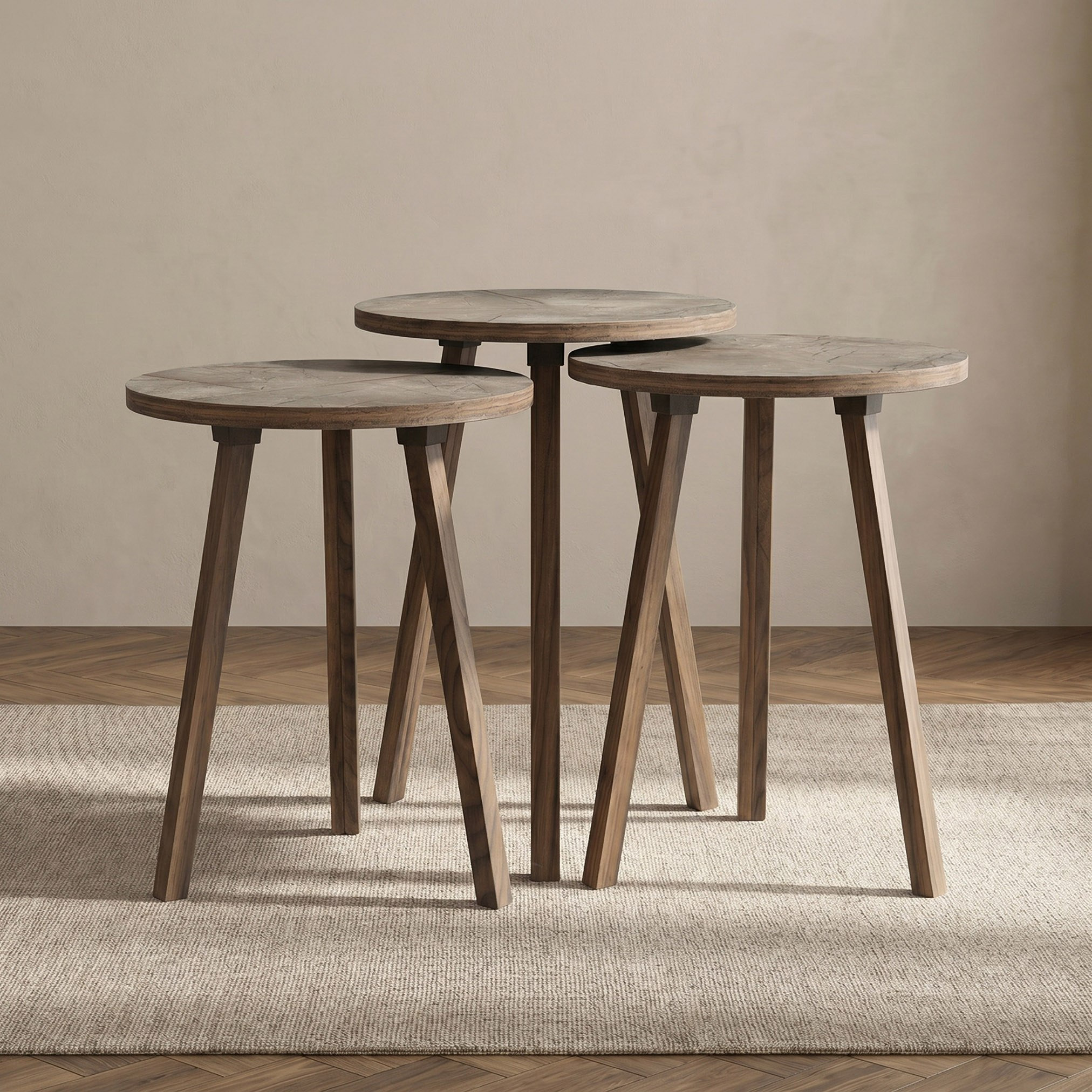 Neve Round Nest of Tables - Set of 3-hbxfurniture-livingroom-nestingtables-image-1