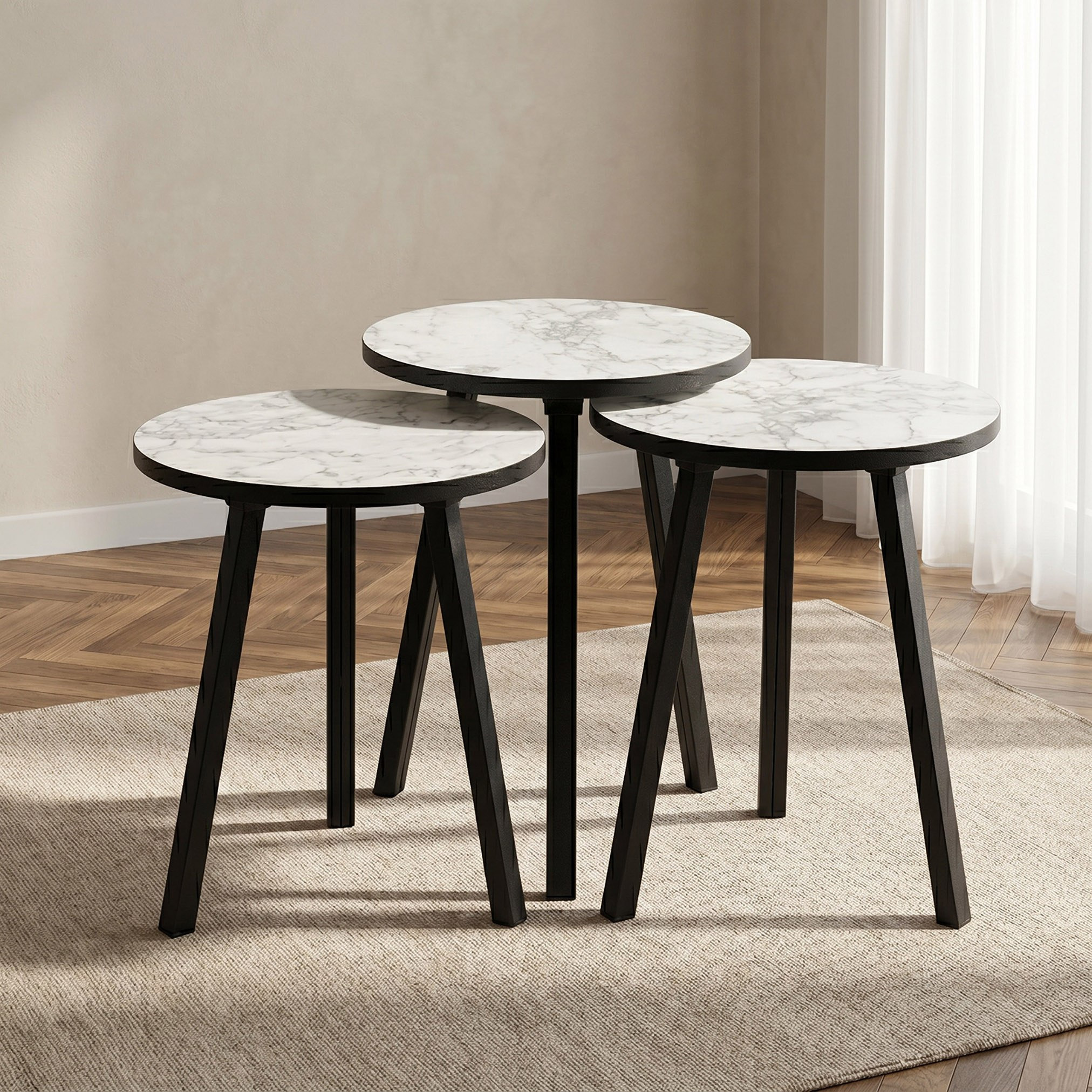 Neve Round Nest of Tables - Set of 3-hbxfurniture-livingroom-nestingtables-image-1