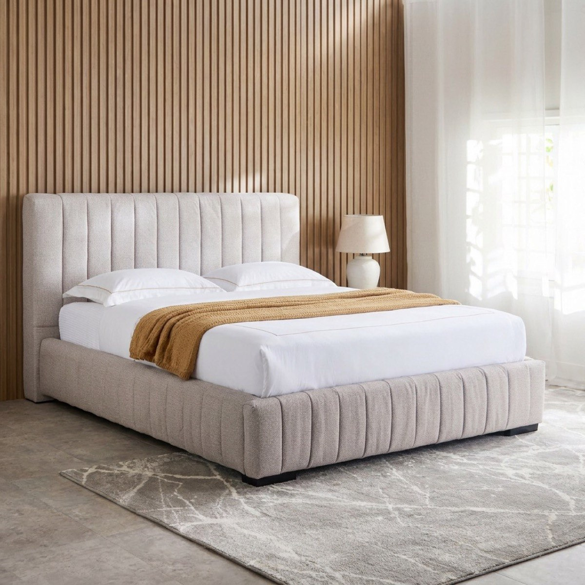 Luxembourg Urbania Queen Upholstered Bed - 160x200 cm-hbxbedroom-bedsandbedsets-beds-queen-image-1