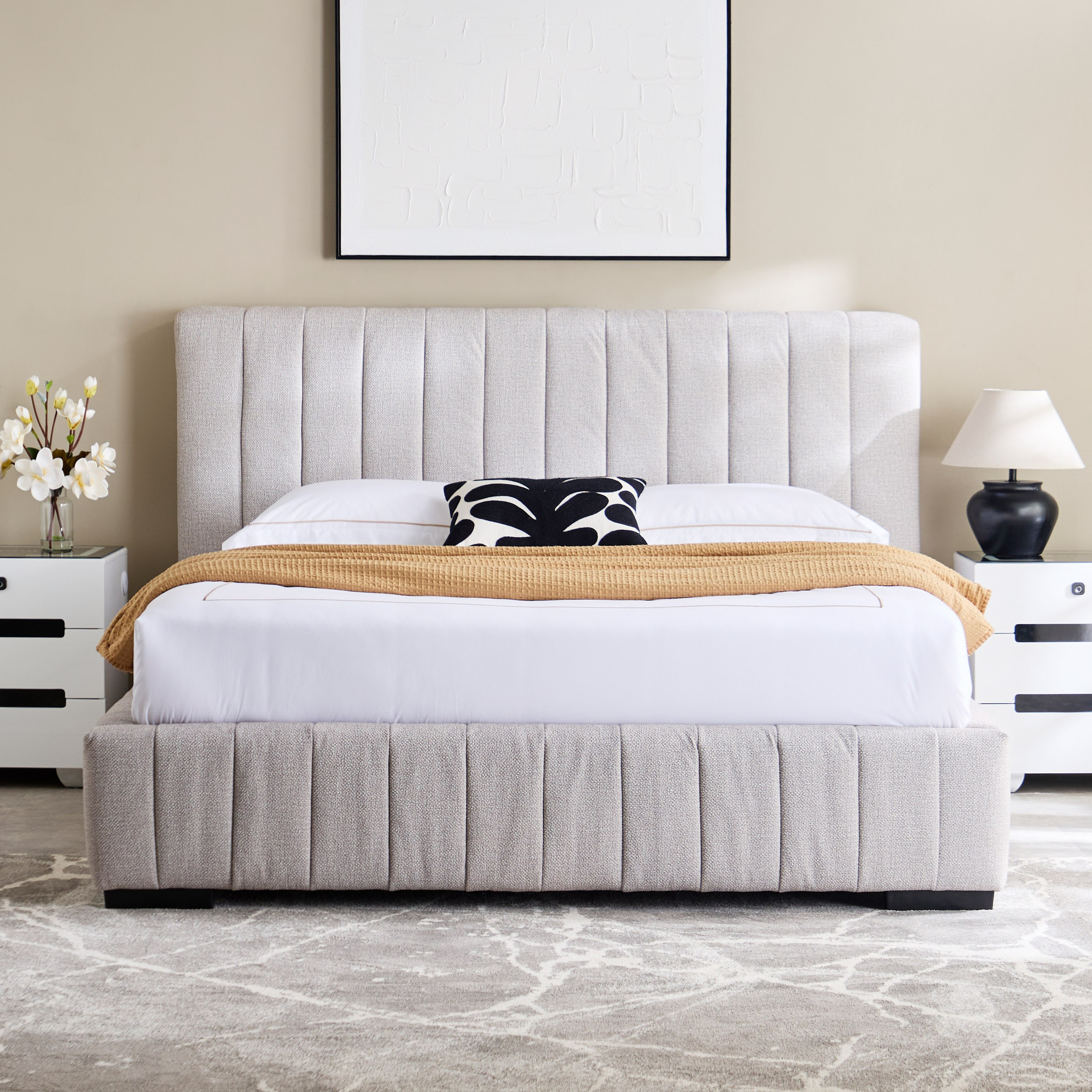 Luxembourg Urbania Queen Upholstered Bed - 160x200 cm-hbxbedroom-bedsandbedsets-beds-queen-image-2