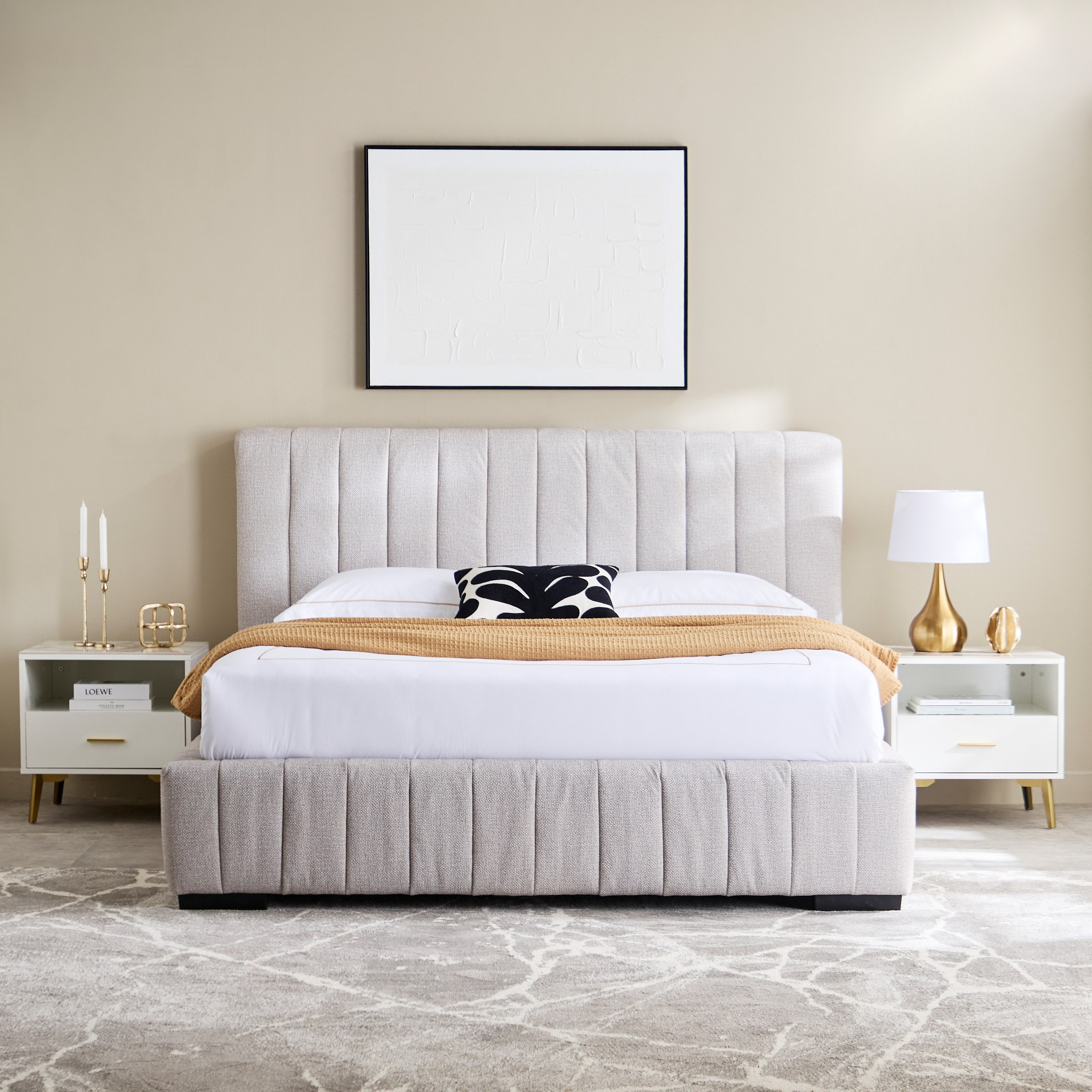 Luxembourg Urbania Queen Upholstered Bed - 160x200 cm-hbxbedroom-bedsandbedsets-beds-queen-image-8
