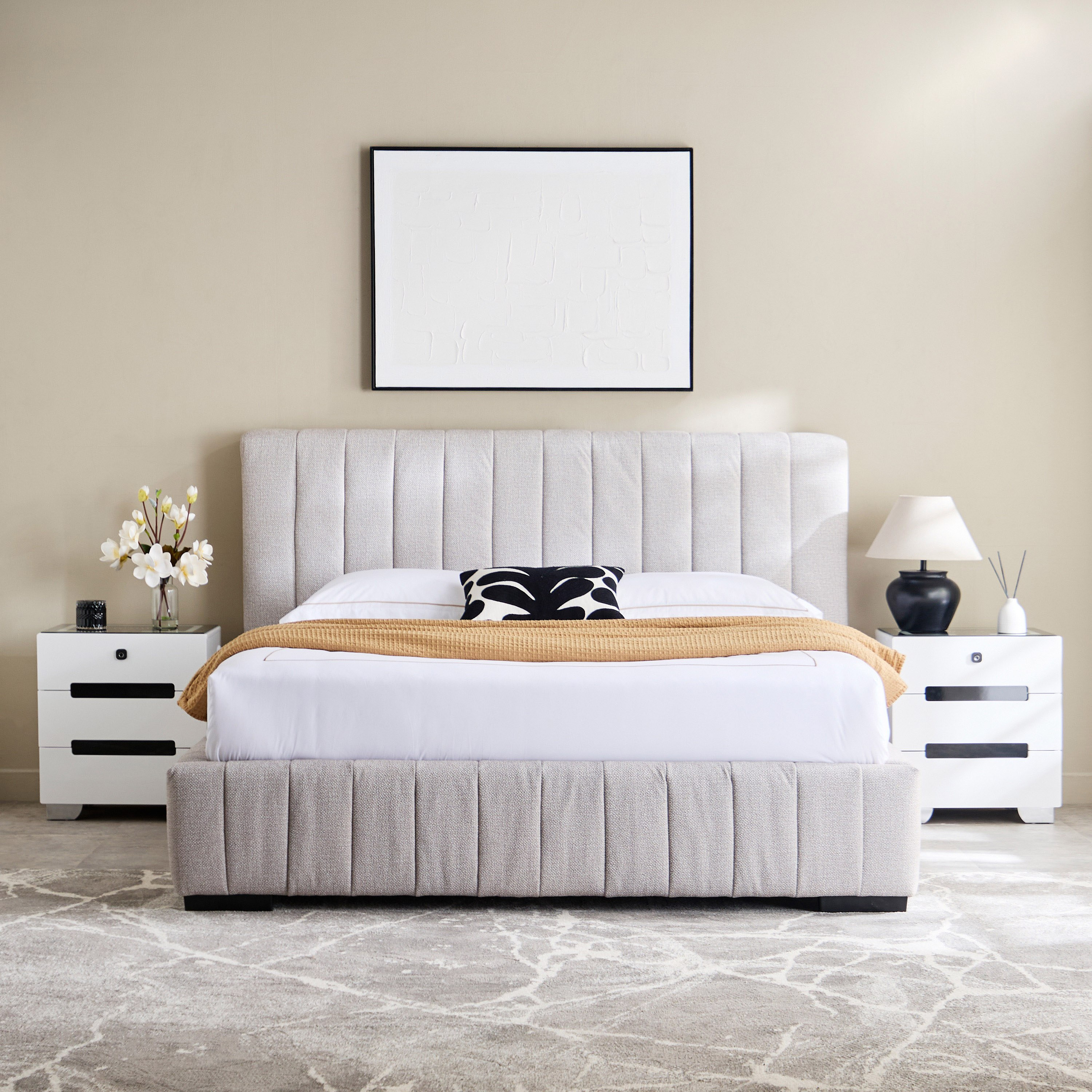Luxembourg Urbania Queen Upholstered Bed - 160x200 cm-hbxbedroom-bedsandbedsets-beds-queen-image-9