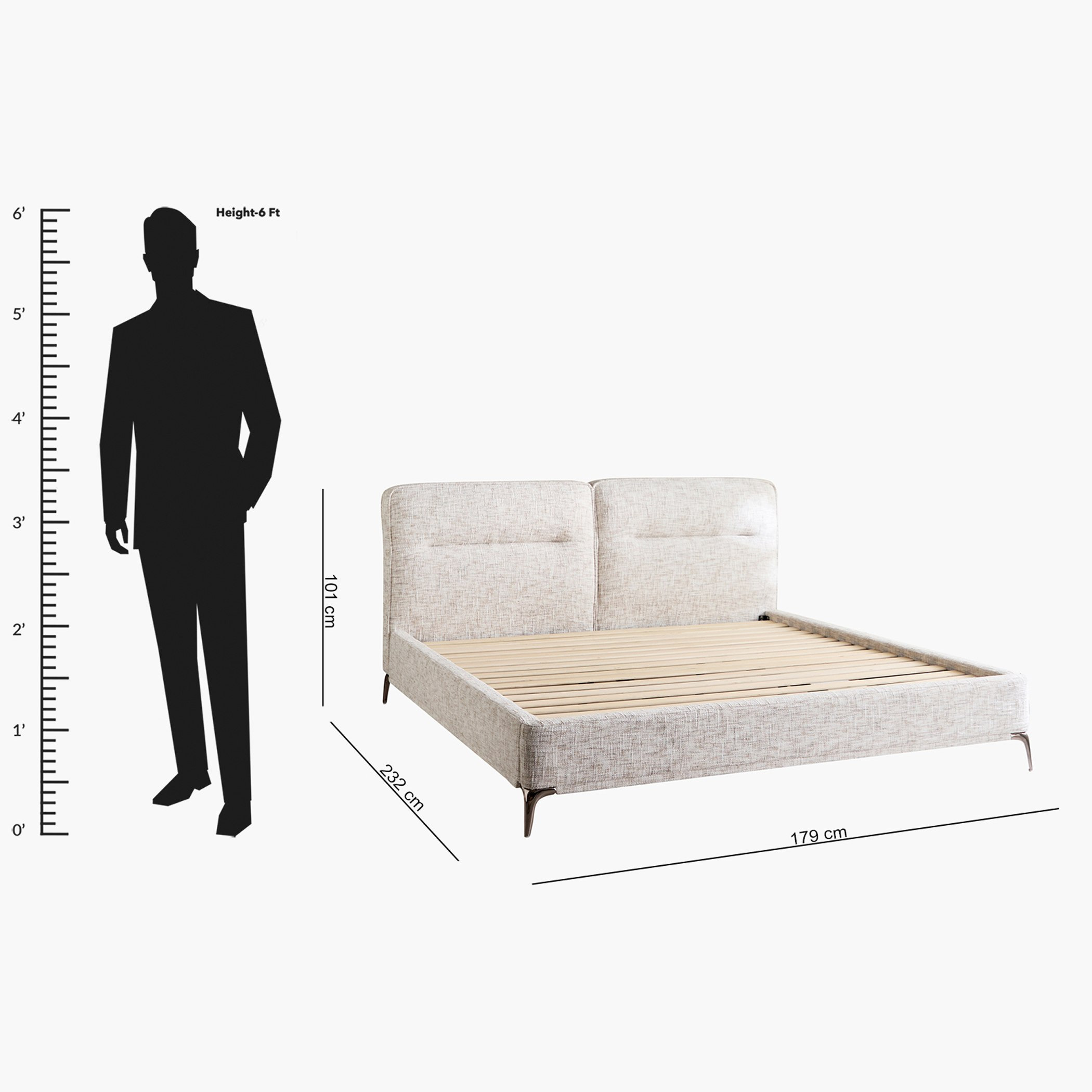 Marwell Nxt Carina Upholstered Queen Bed - 160x200 cm-hbxbedroom-bedsandbedsets-beds-queen-image-13