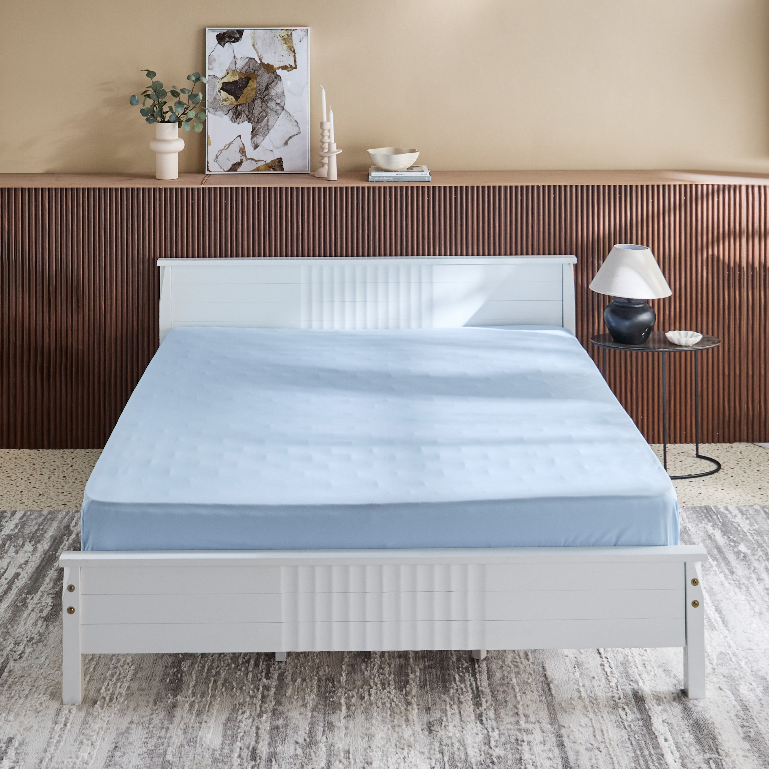 شرشف مطاطي مزدوج سادة من الألياف الدقيقة من ديربي - 140x200+25 سم-hbxhomeware-bedding-fittedsheets-image-2