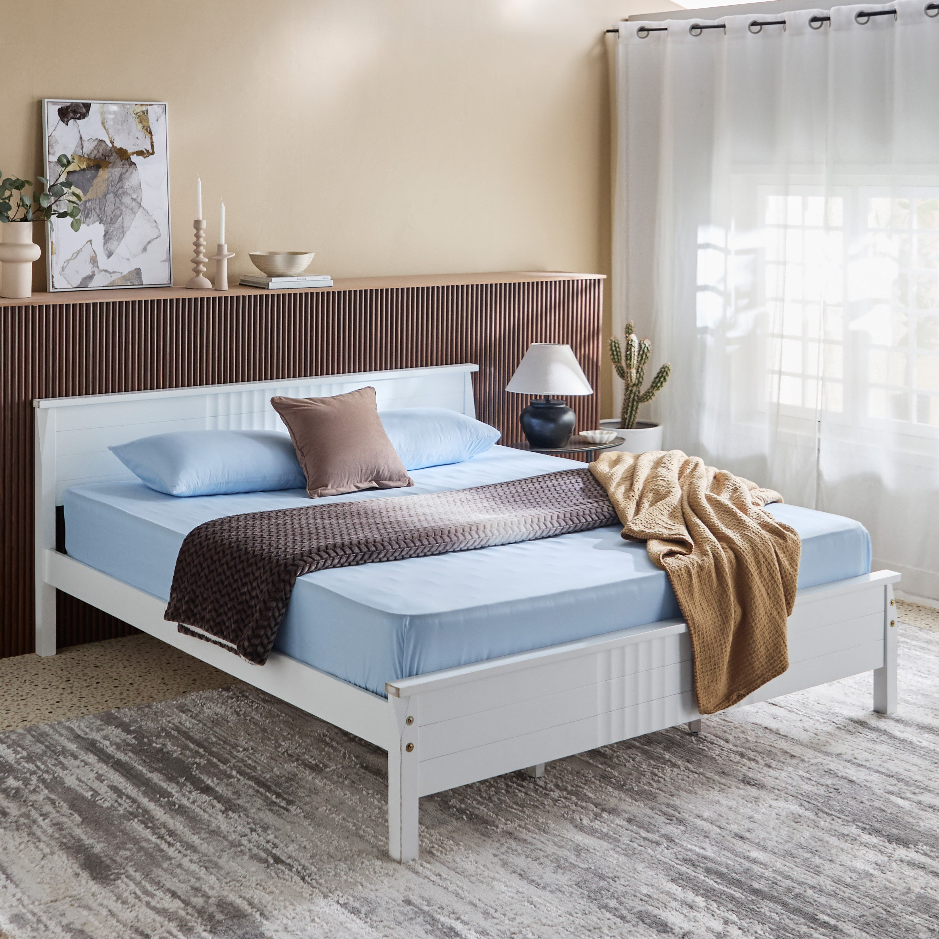 Derby Solid Microfiber Olympic Queen Fitted Sheet - 160x200+25 cm-hbxhomeware-bedding-fittedsheets-image-7