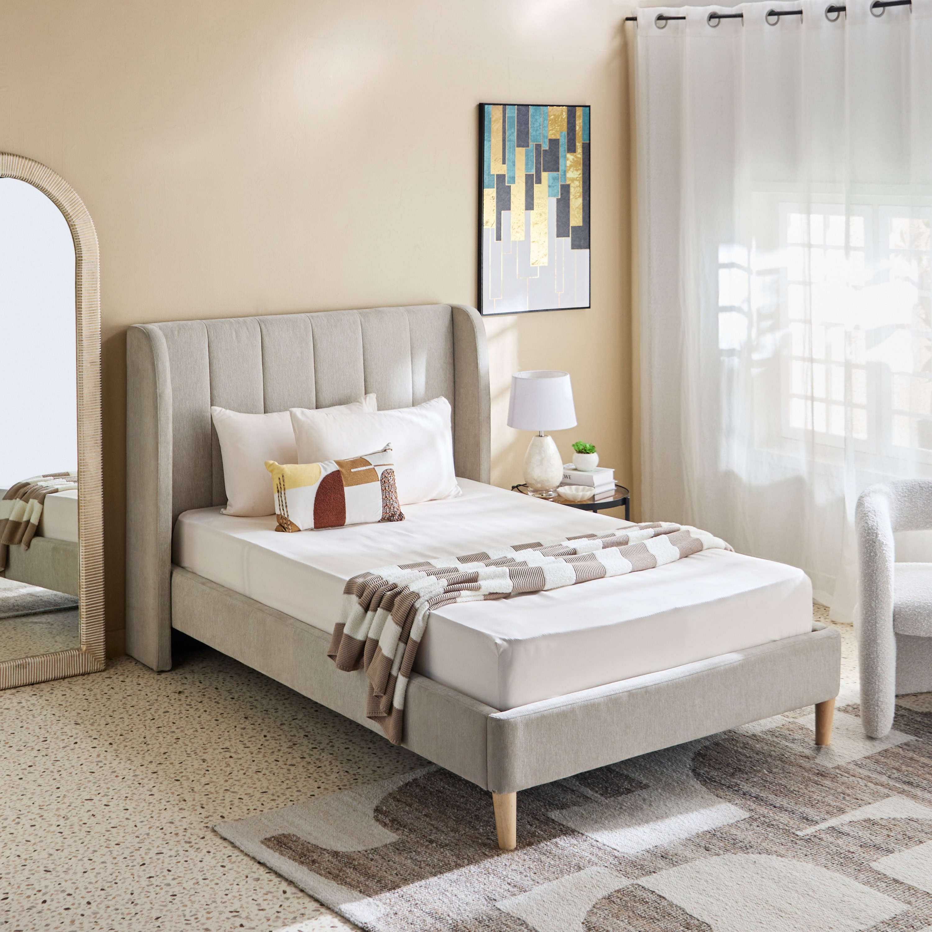 شرشف مطاطي توين سادة من الألياف الدقيقة من ديربي - 120x200+25 سم-hbxhomeware-bedding-fittedsheets-image-7