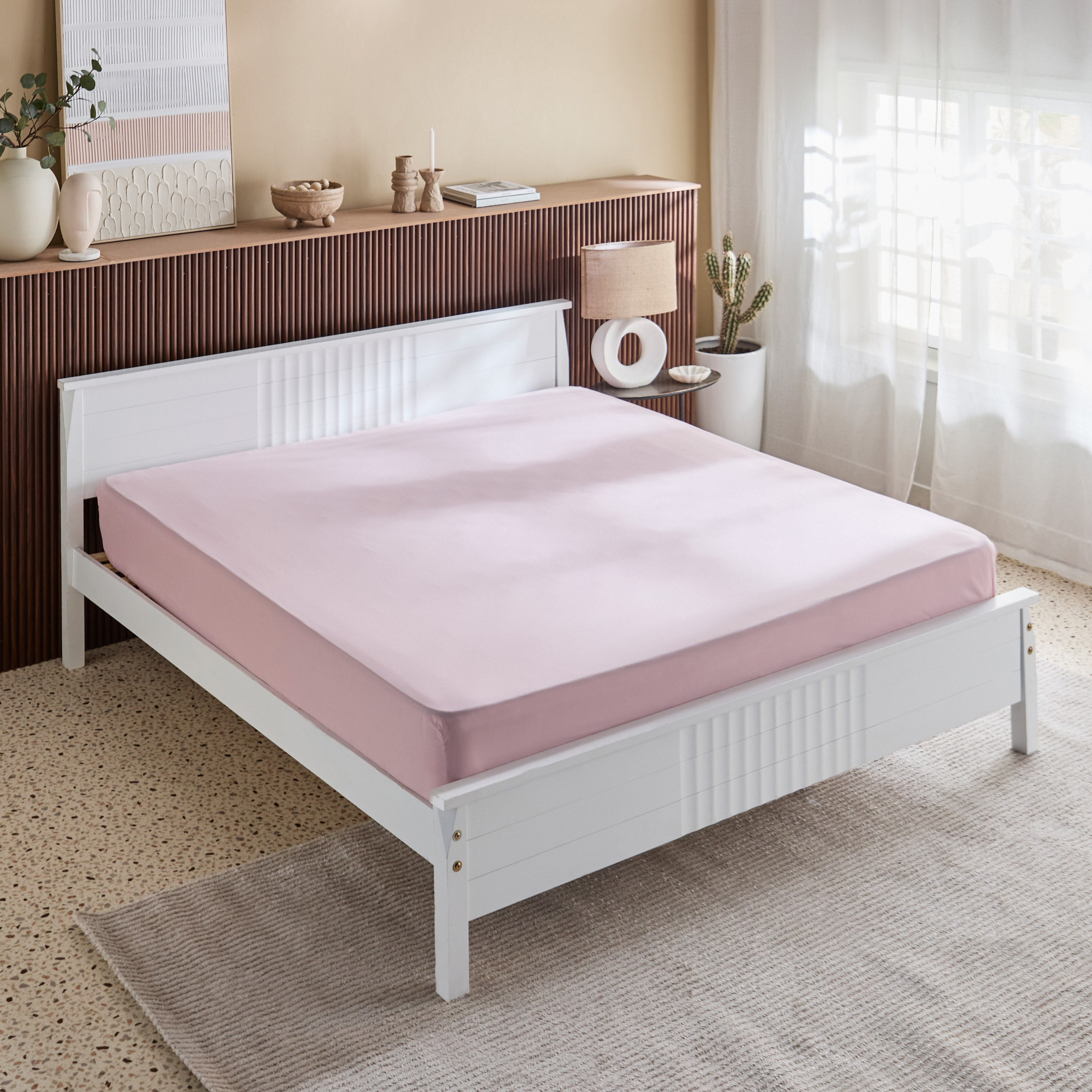 Derby Solid Microfiber King Fitted Sheet - 180x200+25 cm-hbxhomeware-bedding-fittedsheets-image-1