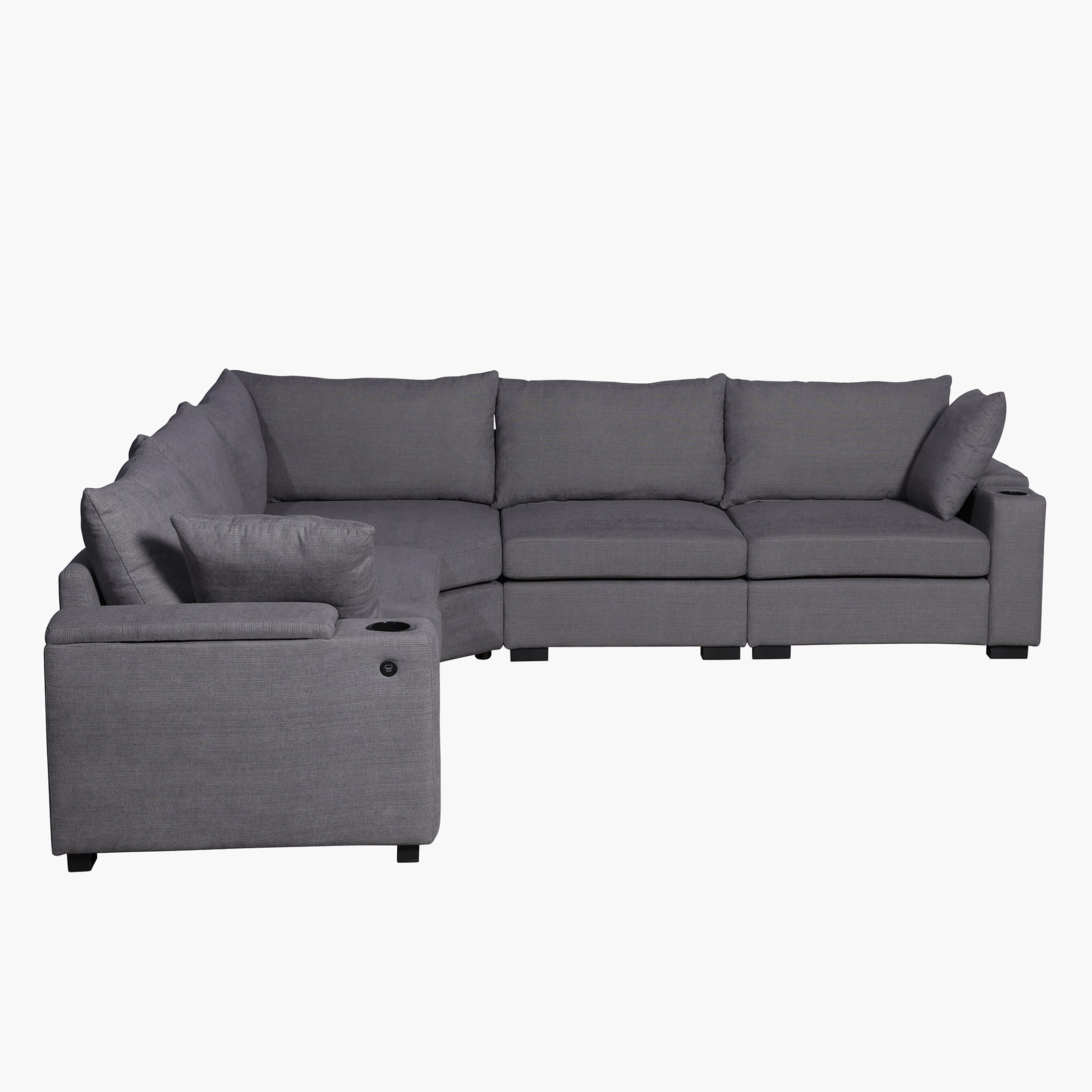 Movo Hillary 4-Seater Sectional Corner 2-Cupholder FabricÂ Sofa with Cushions and USB Port-hbxlivingroom-sofasandarmchairs-sofas-image-4