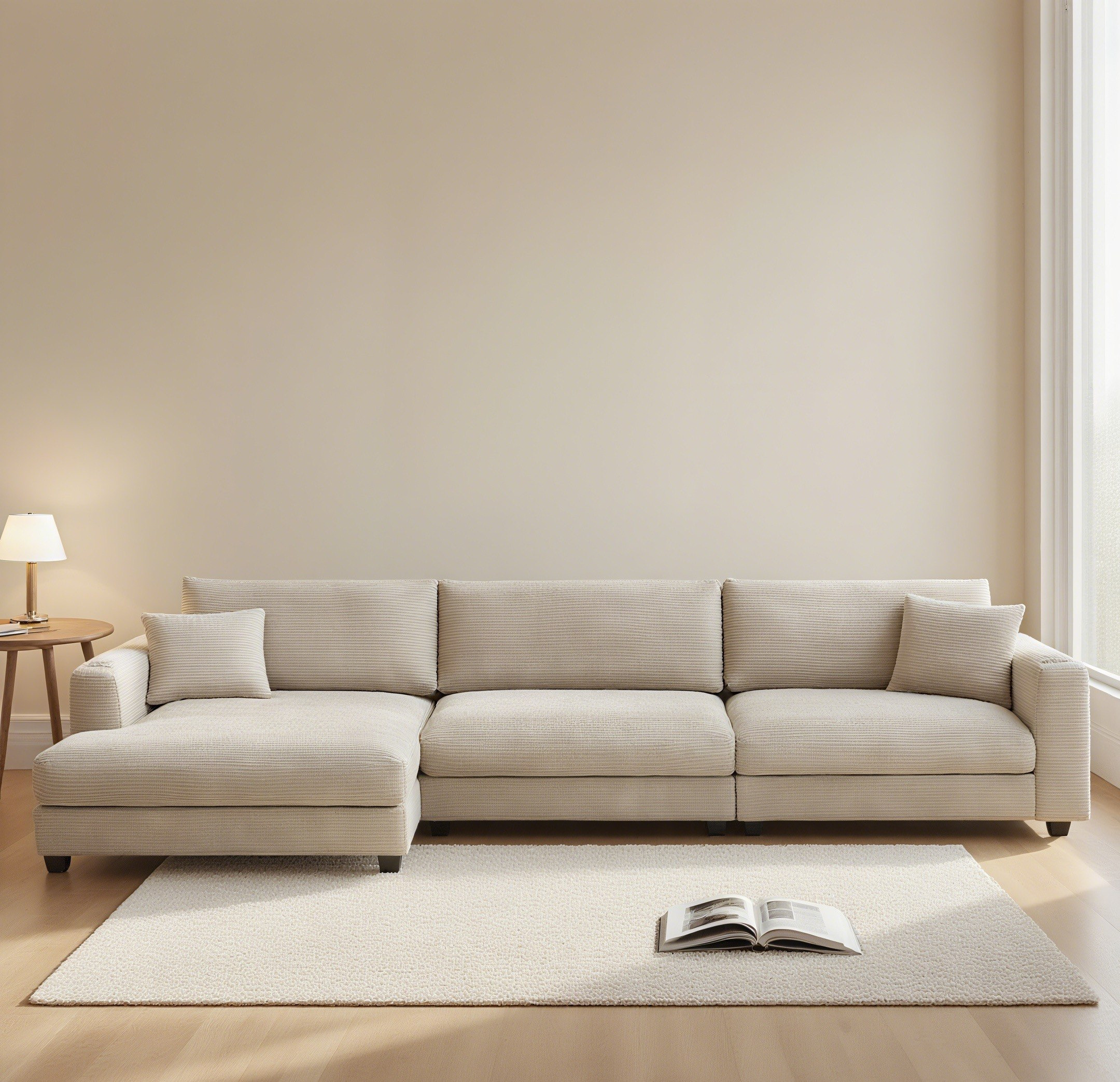 كنبة ركنية يسار 5 مقاعد قماش بـ2 حامل أكواب ومنفذ يو إس بي مع وسائد من موڤو كينسي-hbxlivingroom-sofasandarmchairs-sofas-image-1