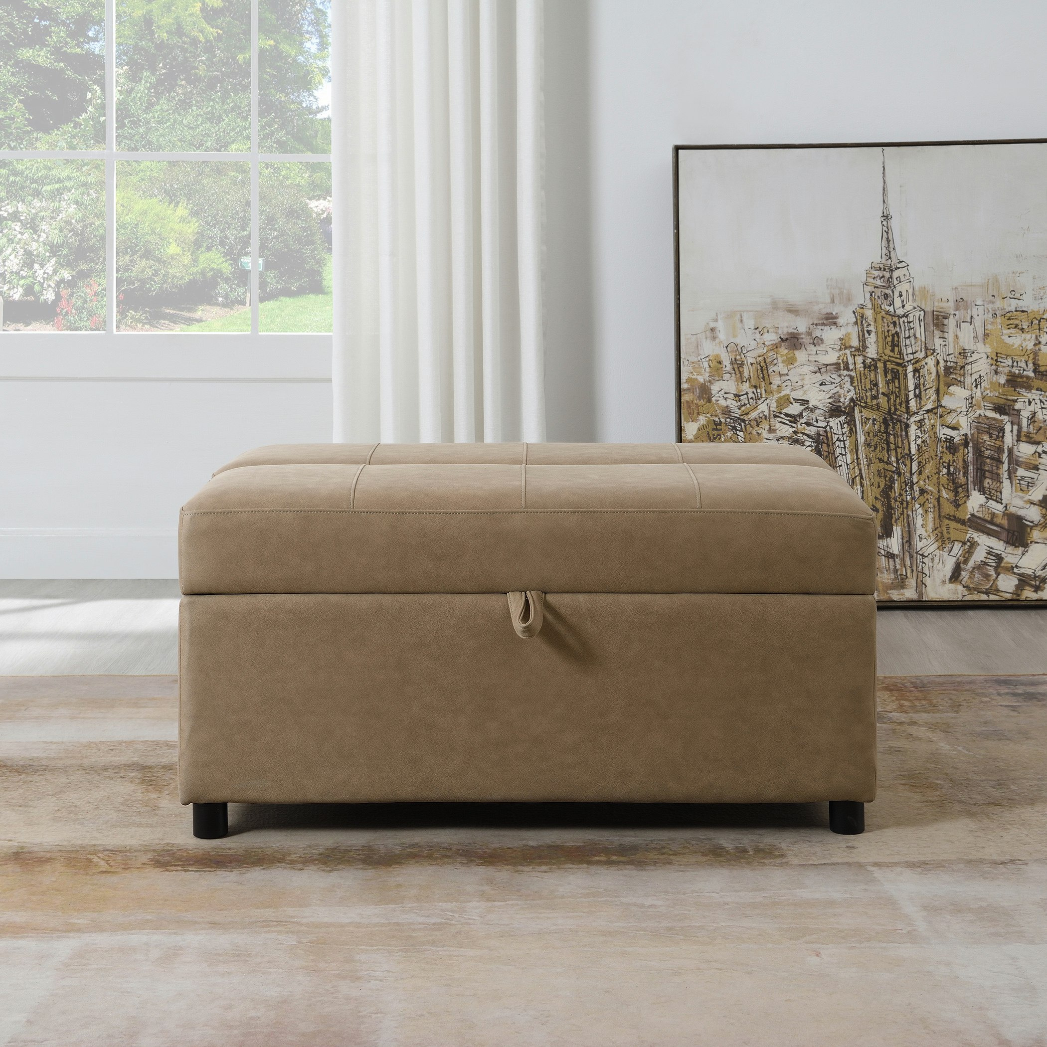 Arden 2-Seater Fabric Sofa Bed Cum Ottoman with Storage-hbxfurniture-sofasandarmchairs-sofabeds-image-2