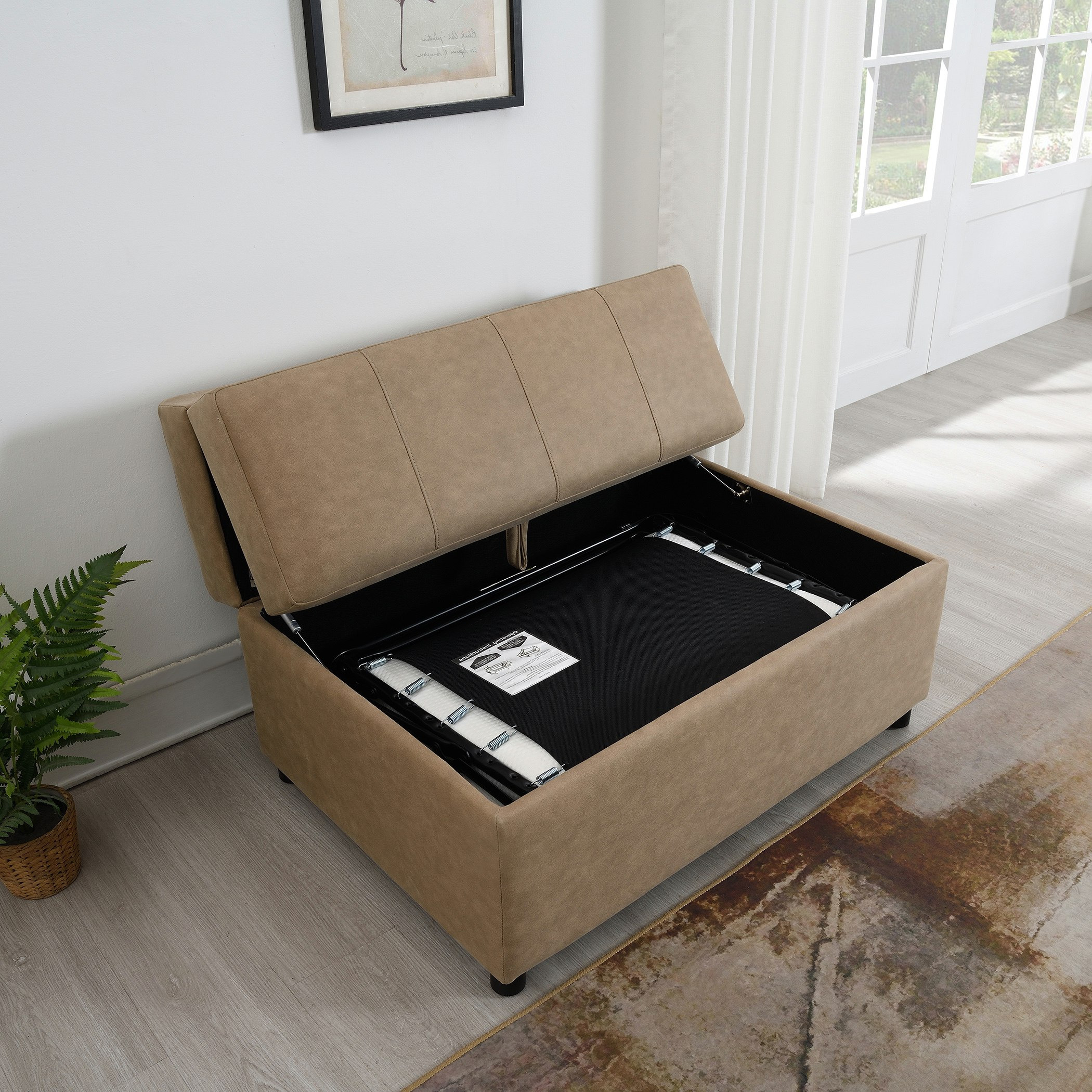 Arden 2-Seater Fabric Sofa Bed Cum Ottoman with Storage-hbxfurniture-sofasandarmchairs-sofabeds-image-4