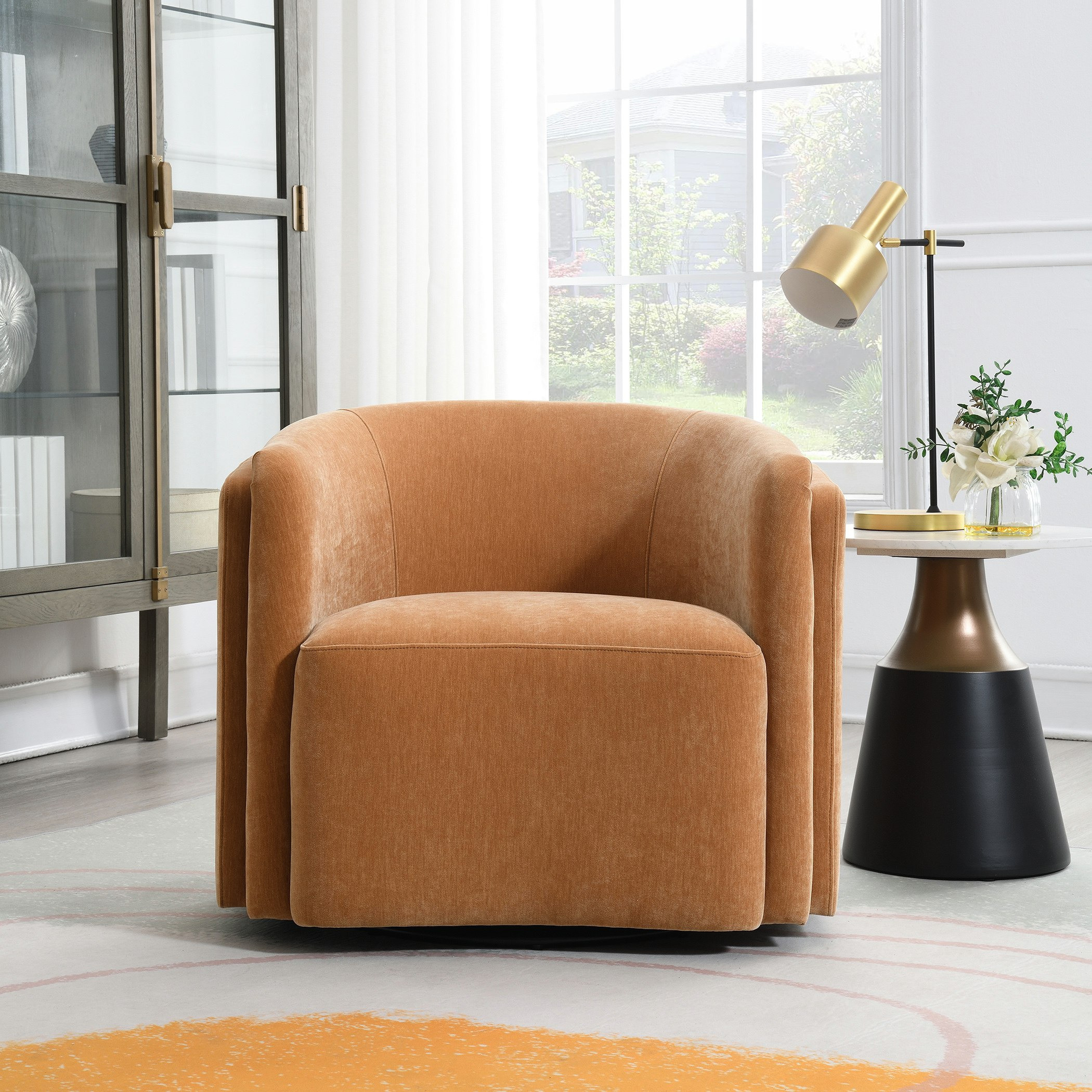 Lario Fabric Accent Chair with Swivel-hbxlivingroom-sofasandarmchairs-easychairs-image-2