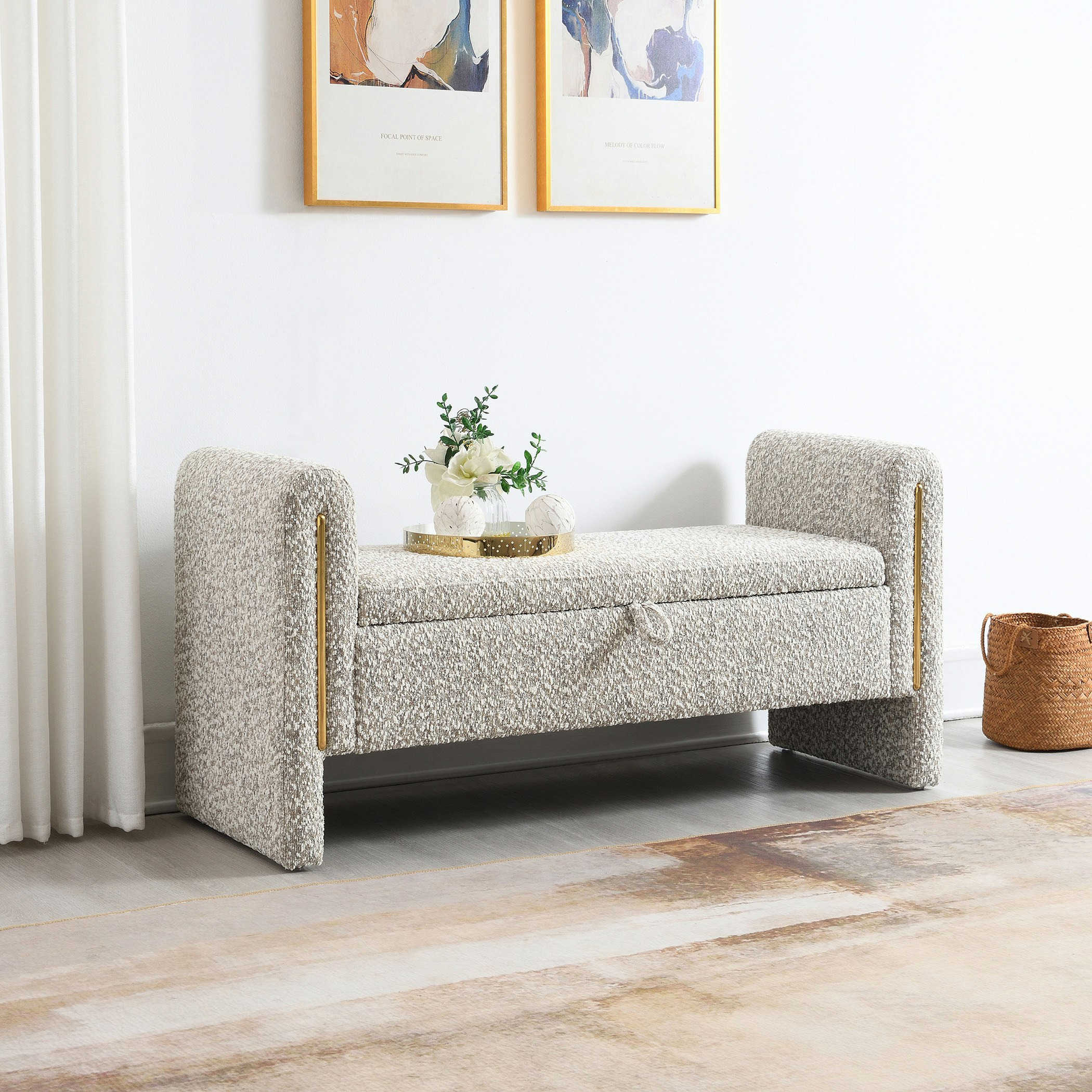 مقعد بنش سرير قماشي مع مساحة تخزين من أوليفر-hbxfurniture-sofasandarmchairs-benches-image-1