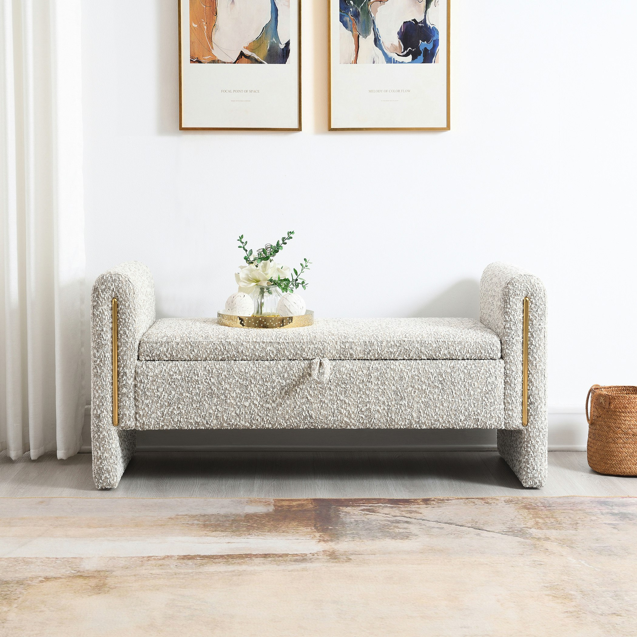 مقعد بنش سرير قماشي مع مساحة تخزين من أوليفر-hbxfurniture-sofasandarmchairs-benches-image-2