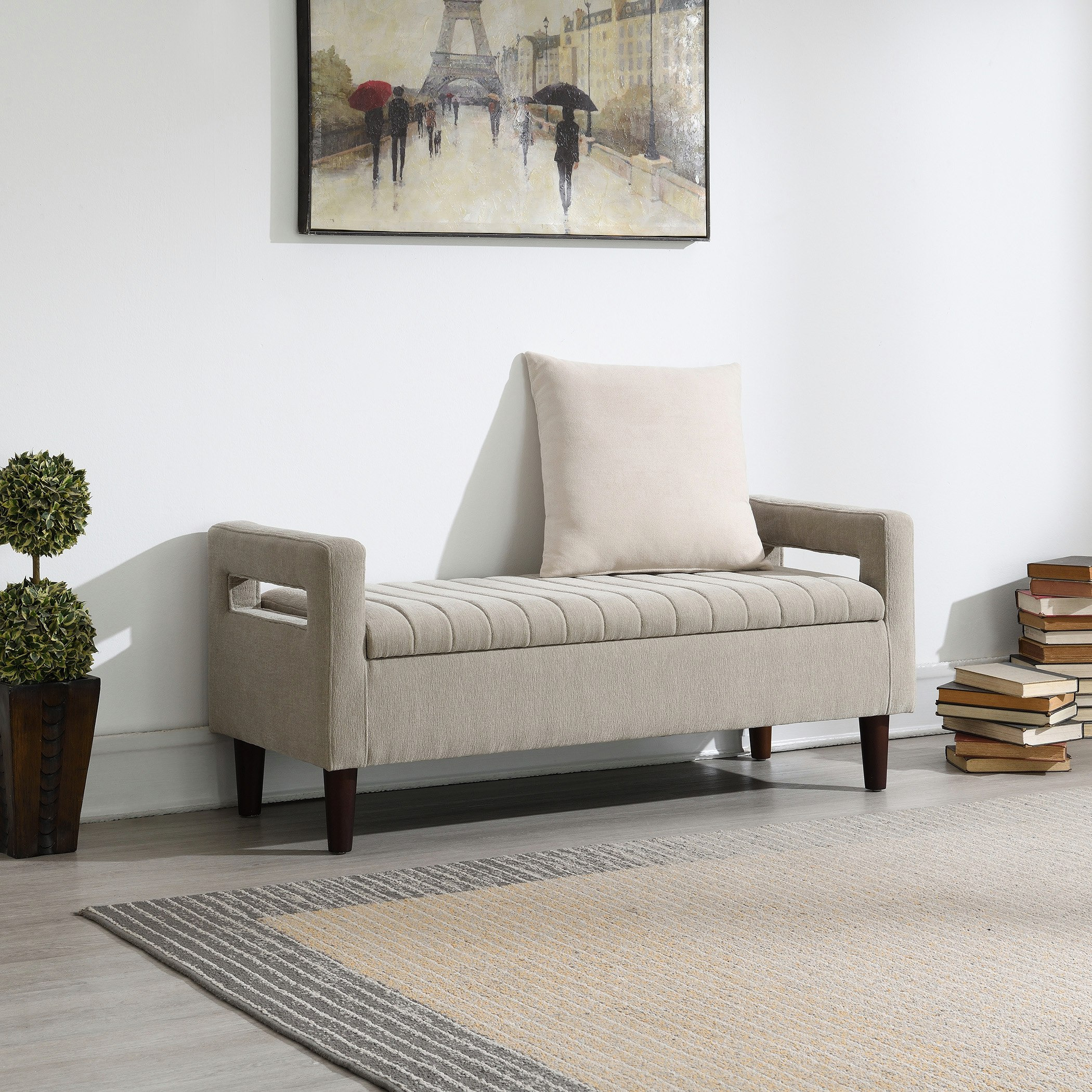 مقعد سرير بنش قماش مع مساحة تخزين من أليسيا-hbxfurniture-sofasandarmchairs-benches-image-1