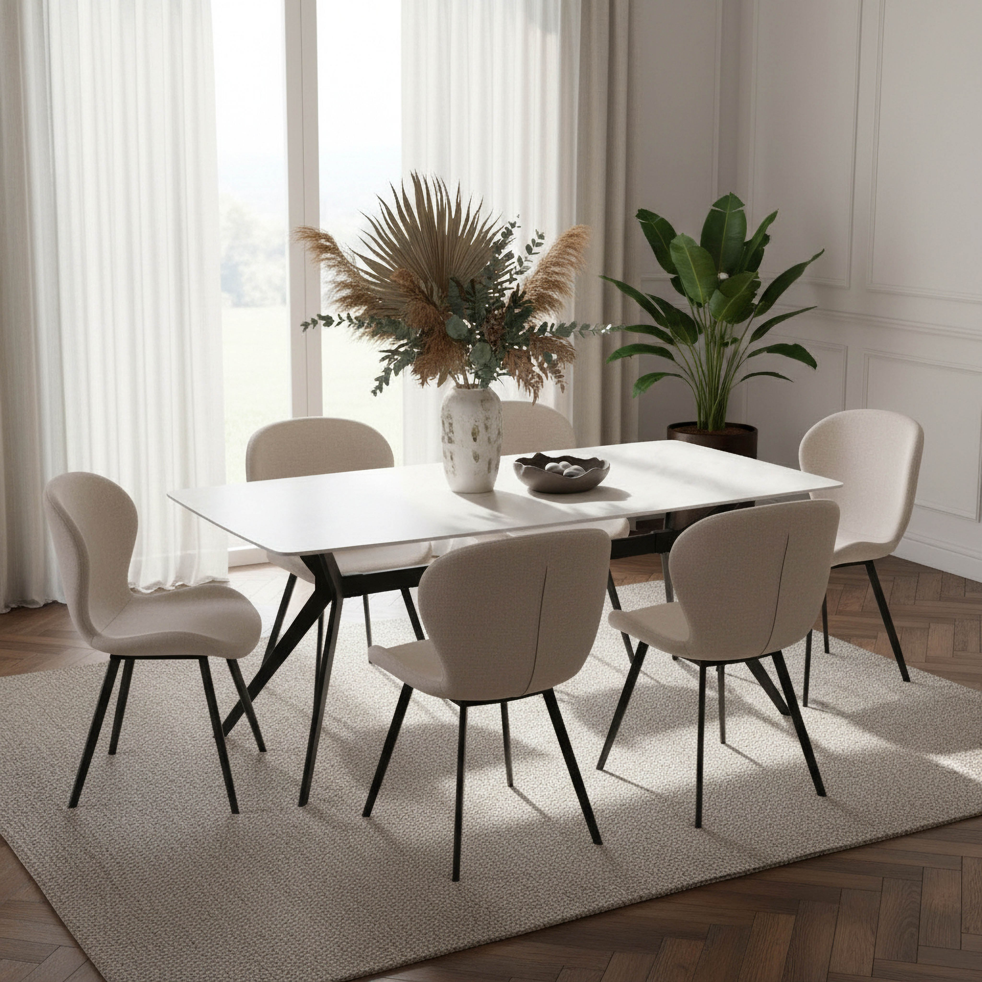 Lucina NXT 6-Seater XL Sintered Stone Dining Set-hbxfurniture-diningtablesandsets-diningsets-sixseater-image-1