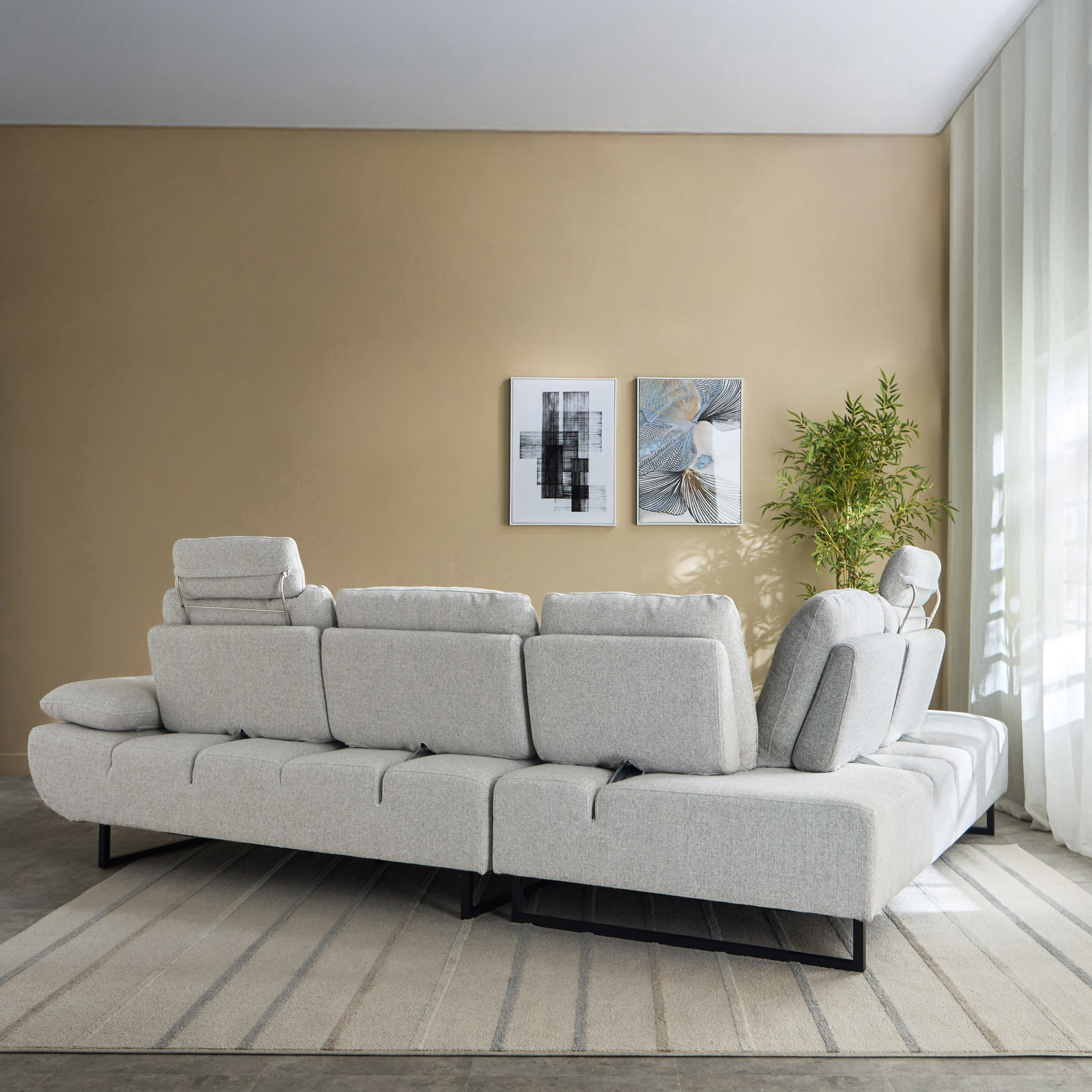 كنبة ركنية يسار 4 مقاعد قماش بظهر قابل للتعديل من بريميير-hbxlivingroom-sofasandarmchairs-sofas-image-3