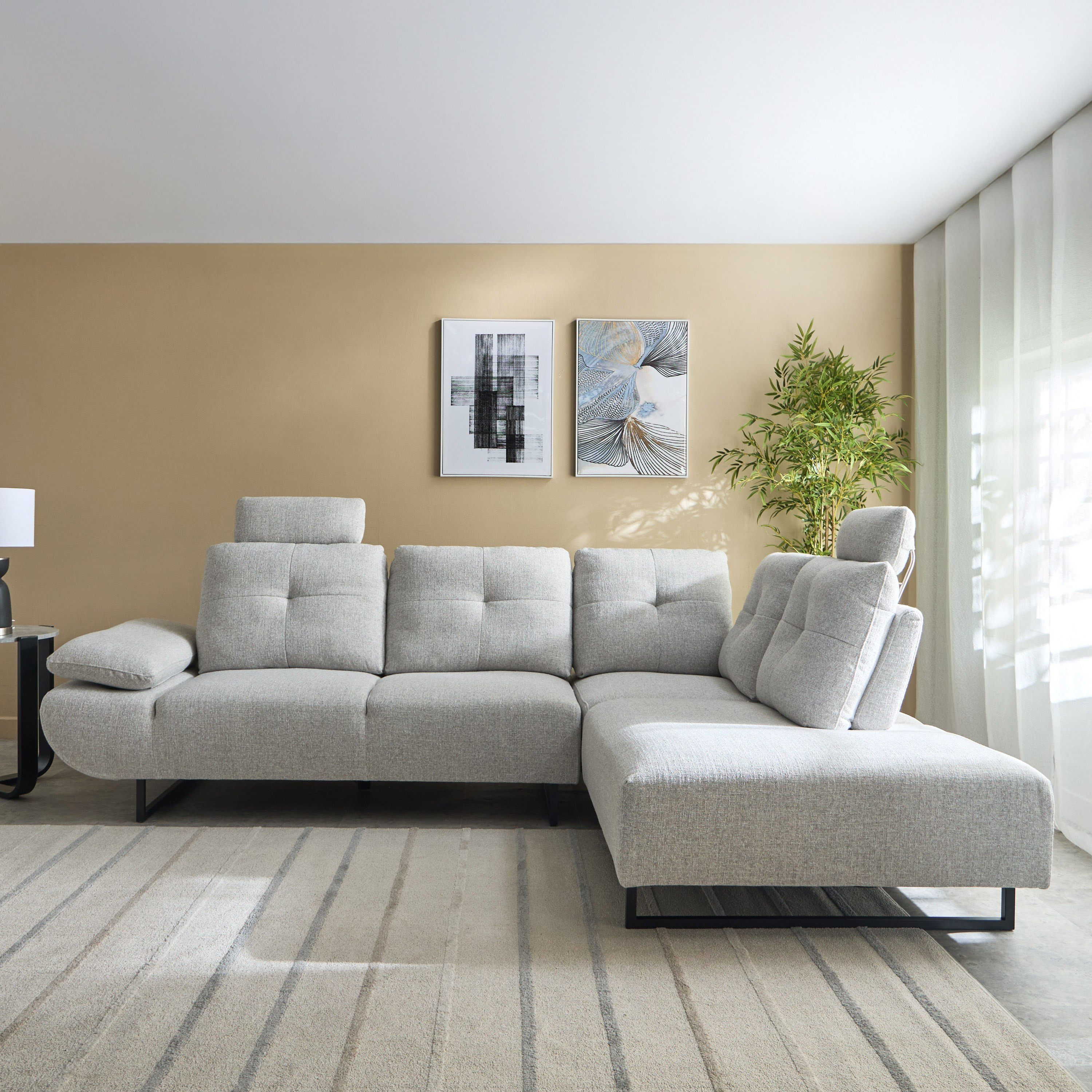 كنبة ركنية يمين 4 مقاعد قماش بظهر قابل للتعديل من بريميير-hbxlivingroom-sofasandarmchairs-sofas-image-2