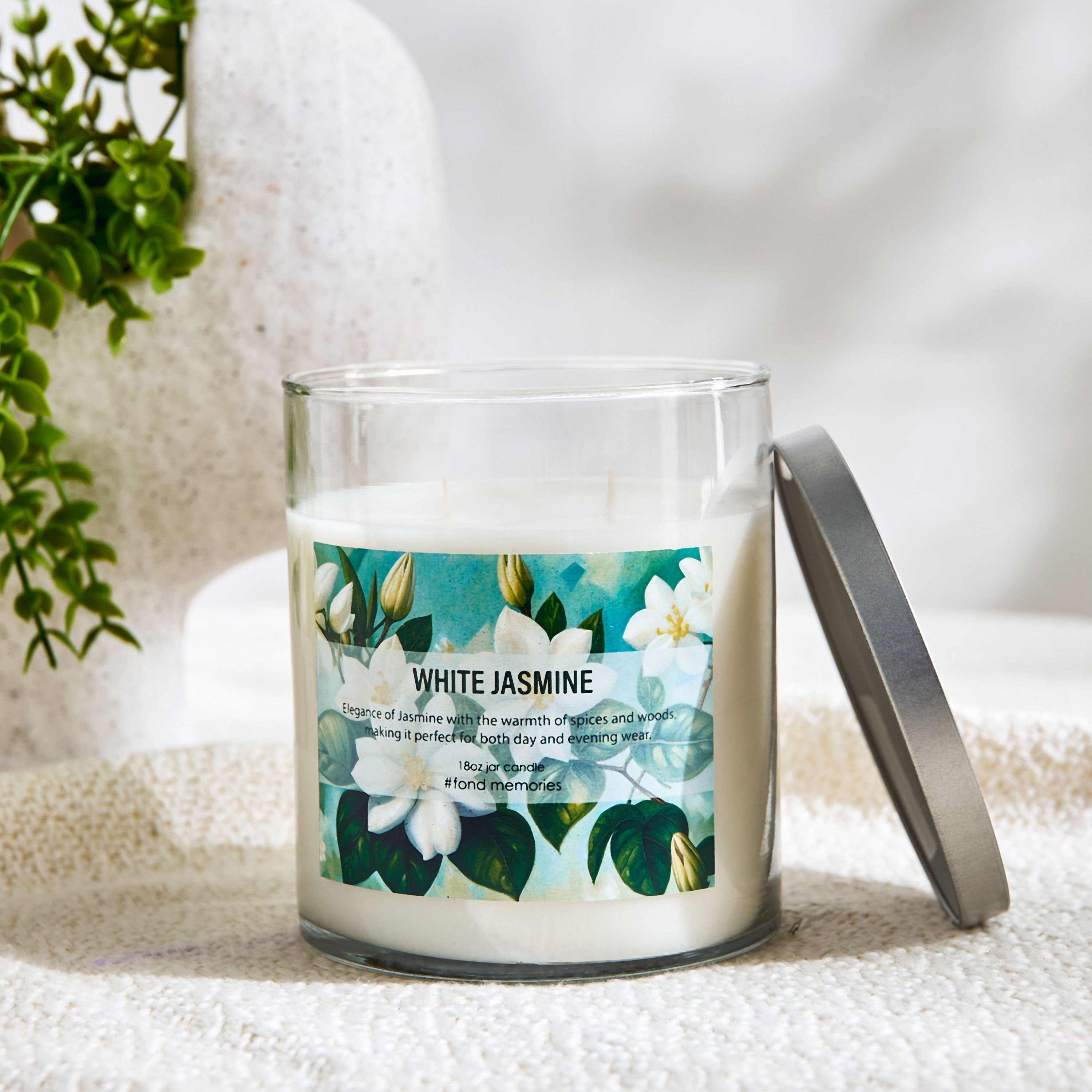 Aure 18oz Blown Jar with Metal Lid - 10.7x13.2 cm-hbxlivingroom-decorandaccessories-candles-image-1
