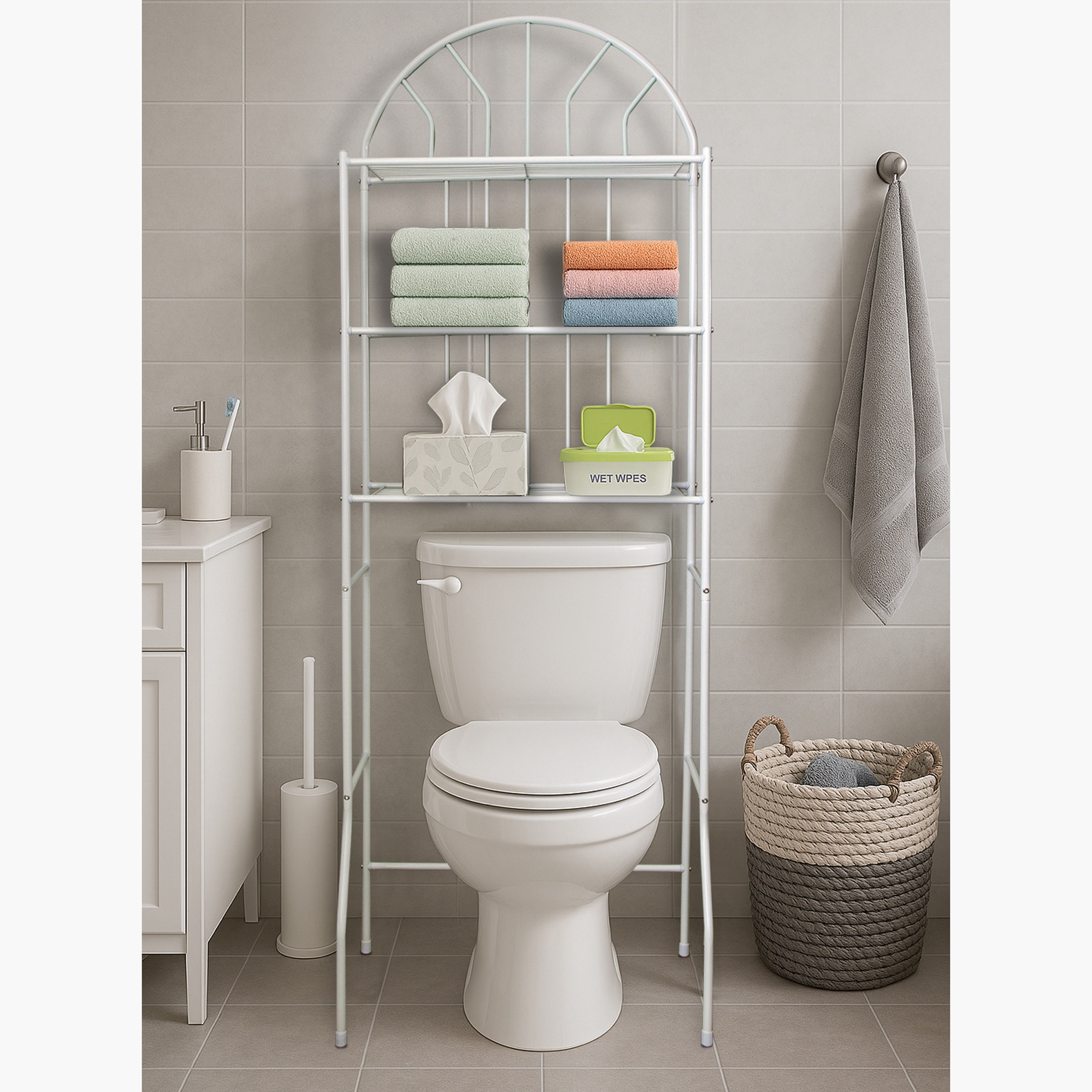 Movo Vanilla 3-Tier Heavy Duty Bathroom Storage Shelf-hbxdecorandfurnishings-bathroomaccessories-bathroomstorage-image-1
