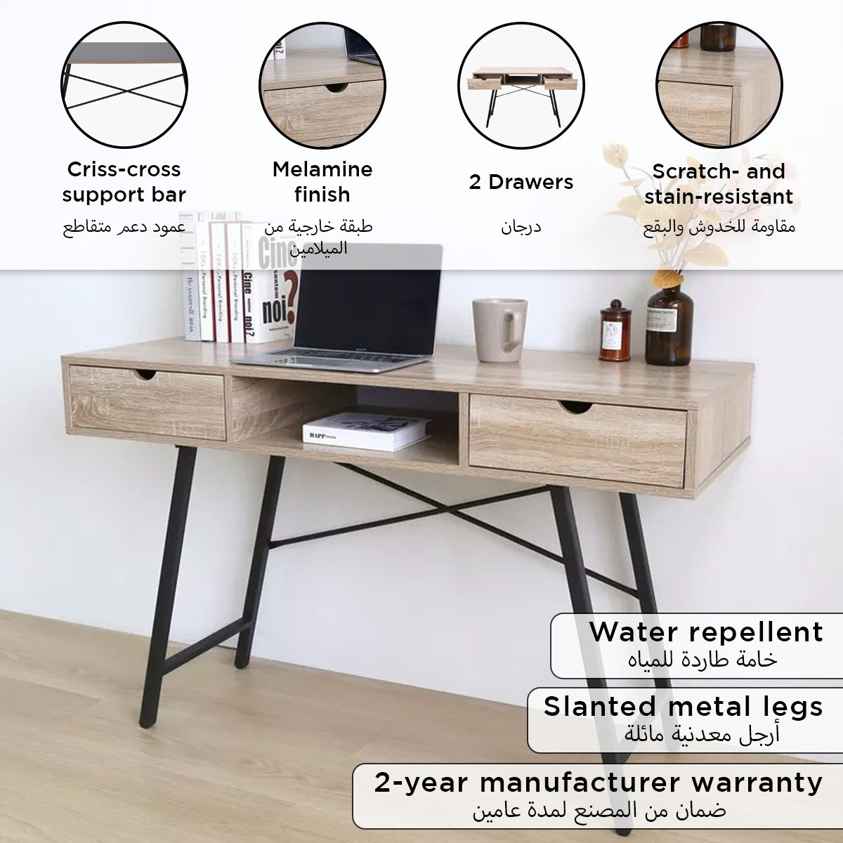Movo Denver 2-Drawer Study Desk-hbxfurniture-office-desks-image-15