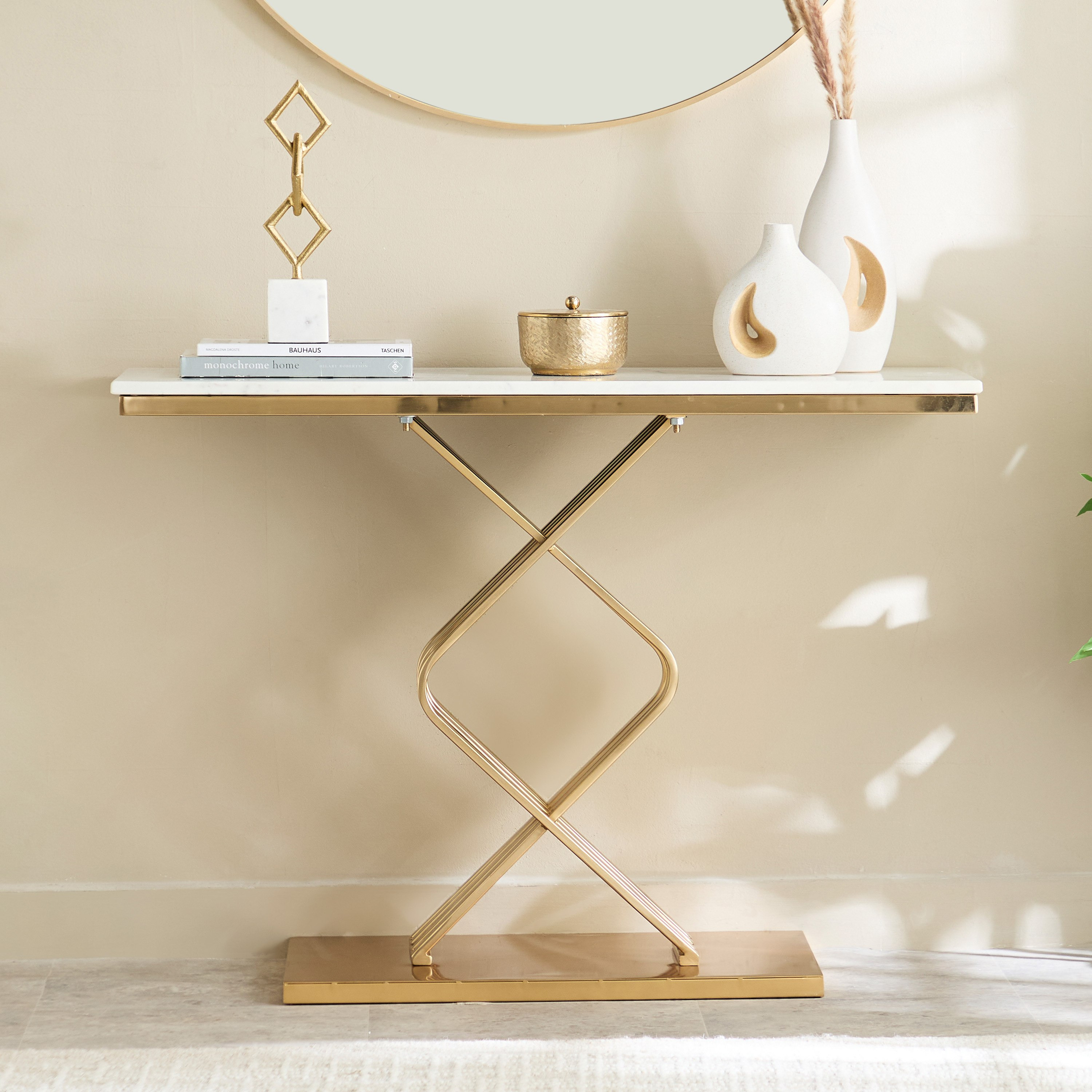 طاولة كونسول بسطح من الرخام الأصلي - صوفيا من كافون-hbxfurniture-tablesandstands-consoletables-image-2