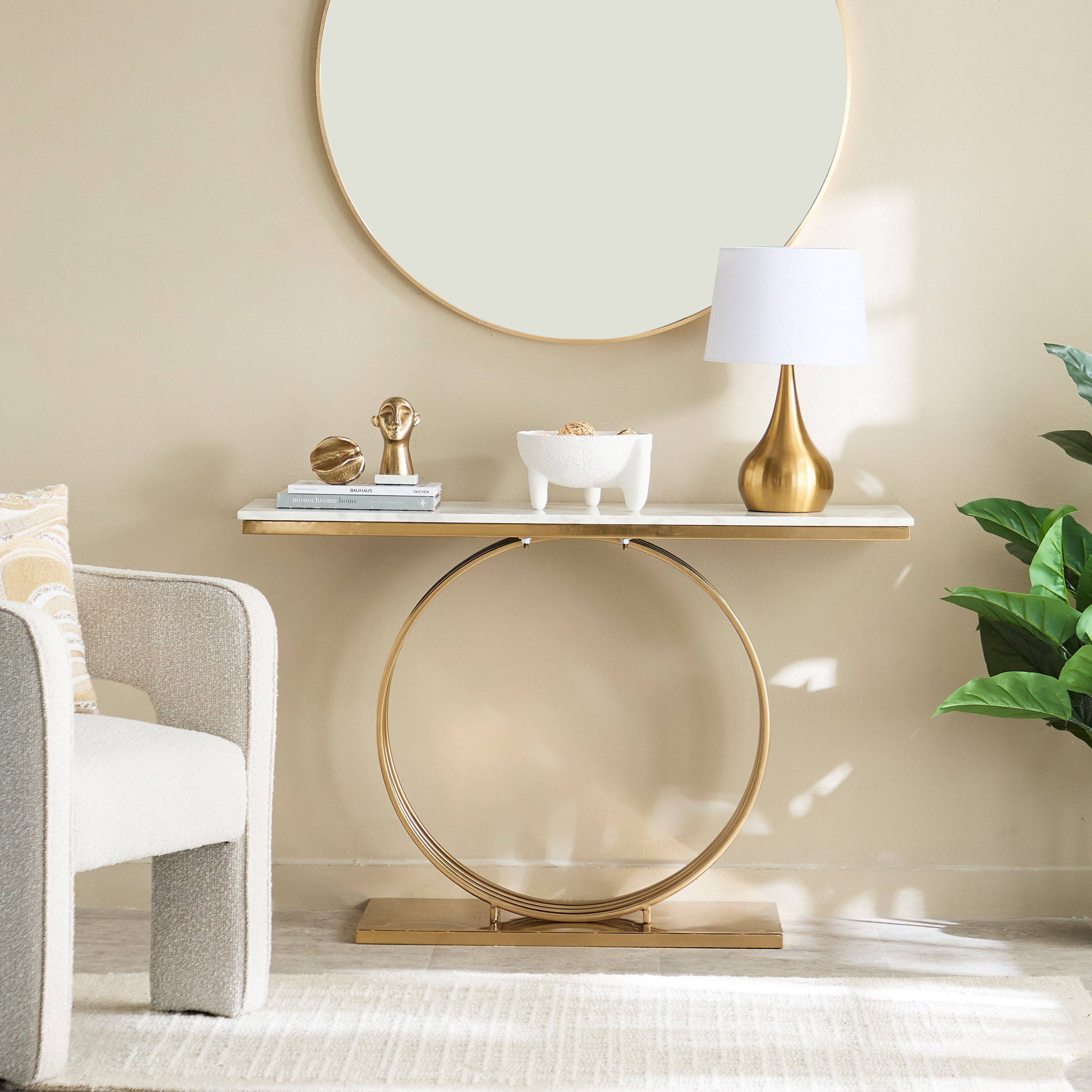 Cavon Ringa Genuine Marble Top Console Table-hbxfurniture-tablesandstands-consoletables-image-5