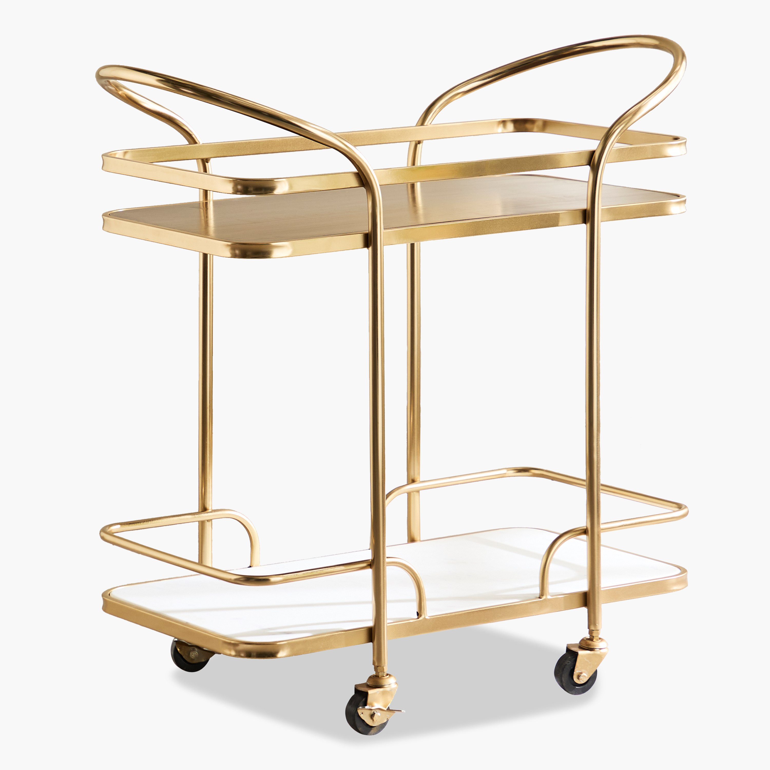 Cavon Steward Solid Wood and Genuine Marble Shelf Serving Trolley-hbxlivingroom-tablesandstands-servingtrolleys-image-7