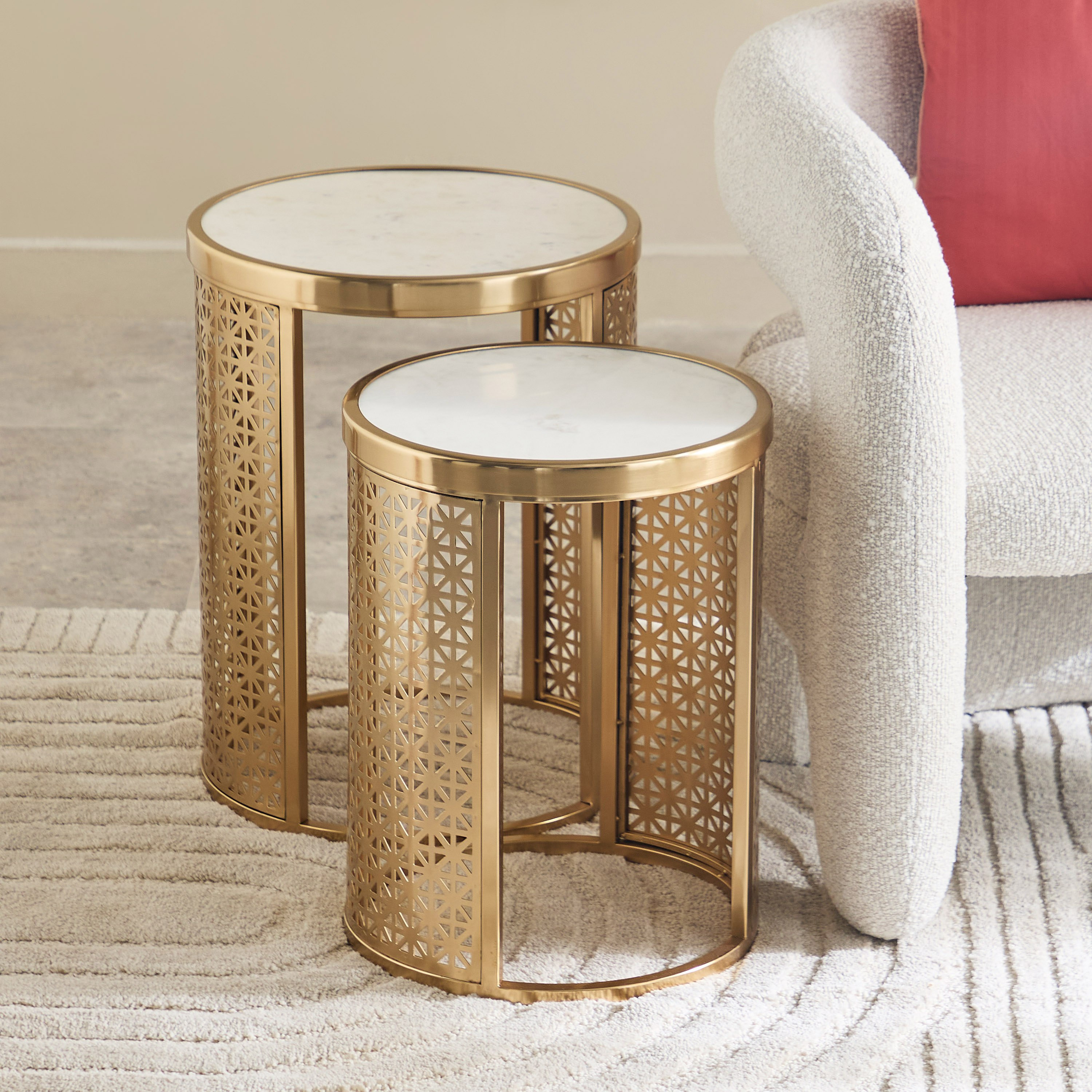 Cavon Jiksa Genuine Marble Top Nest of Tables - Set of 2-hbxfurniture-livingroom-nestingtables-image-2