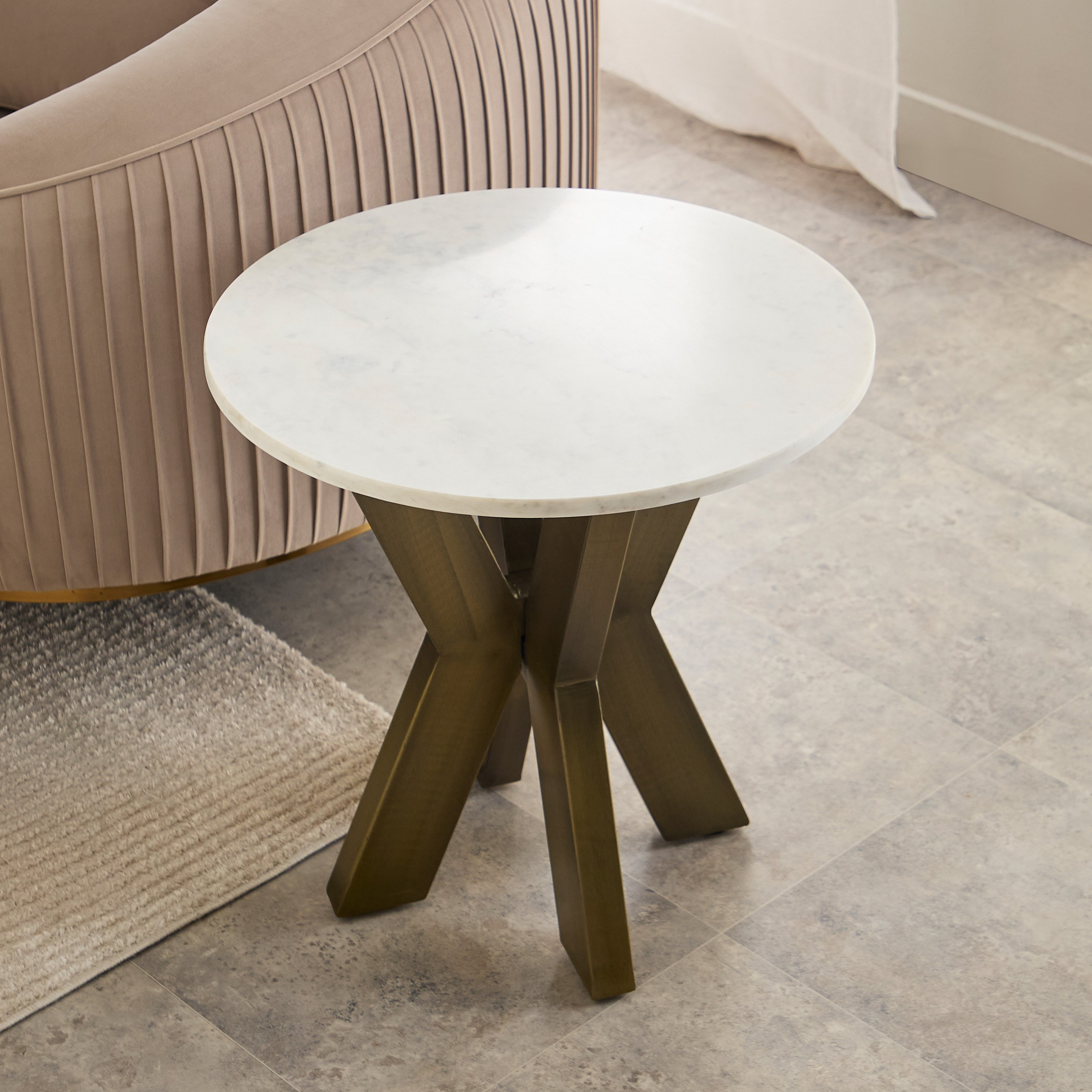 Cavon Portola Genuine Marble Top Round End Table-PROMO_HB_KSA_HBX10_190925-image-2