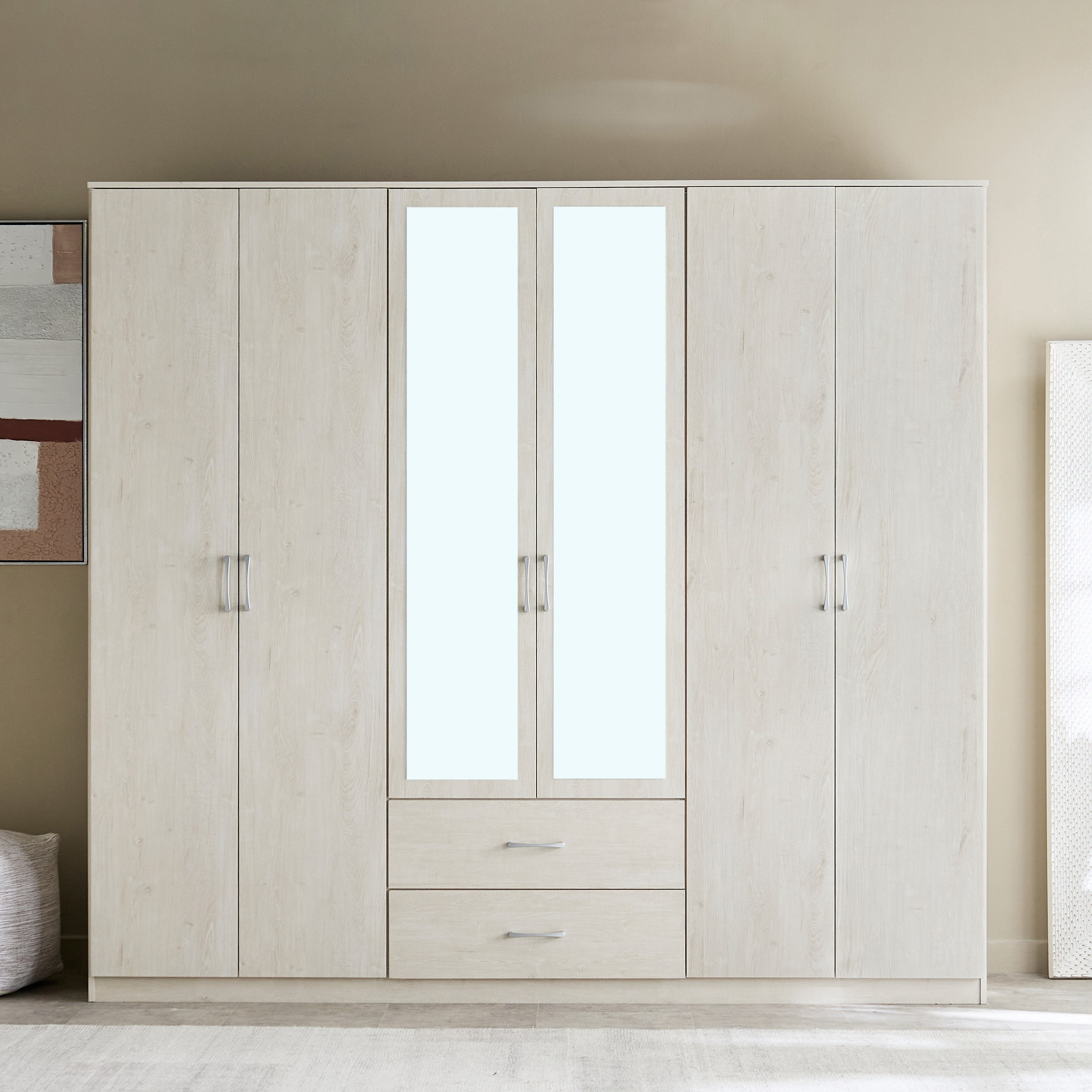 خزانة ملابس 6 أبواب مع درجين ومرايا - جرانبي من موڤو-hbxfurniture-wardrobes-image-2