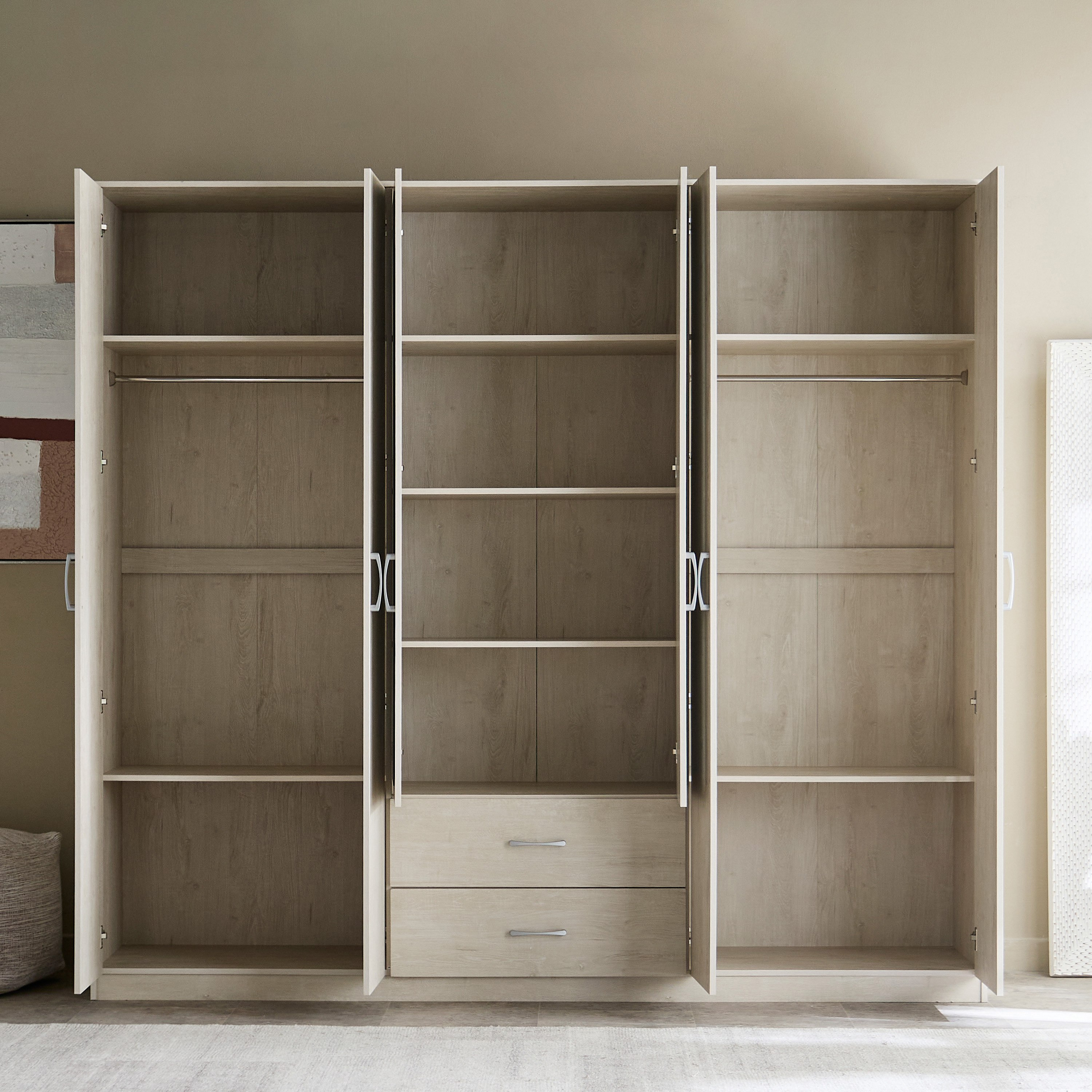 خزانة ملابس 6 أبواب مع درجين ومرايا - جرانبي من موڤو-hbxfurniture-wardrobes-image-4