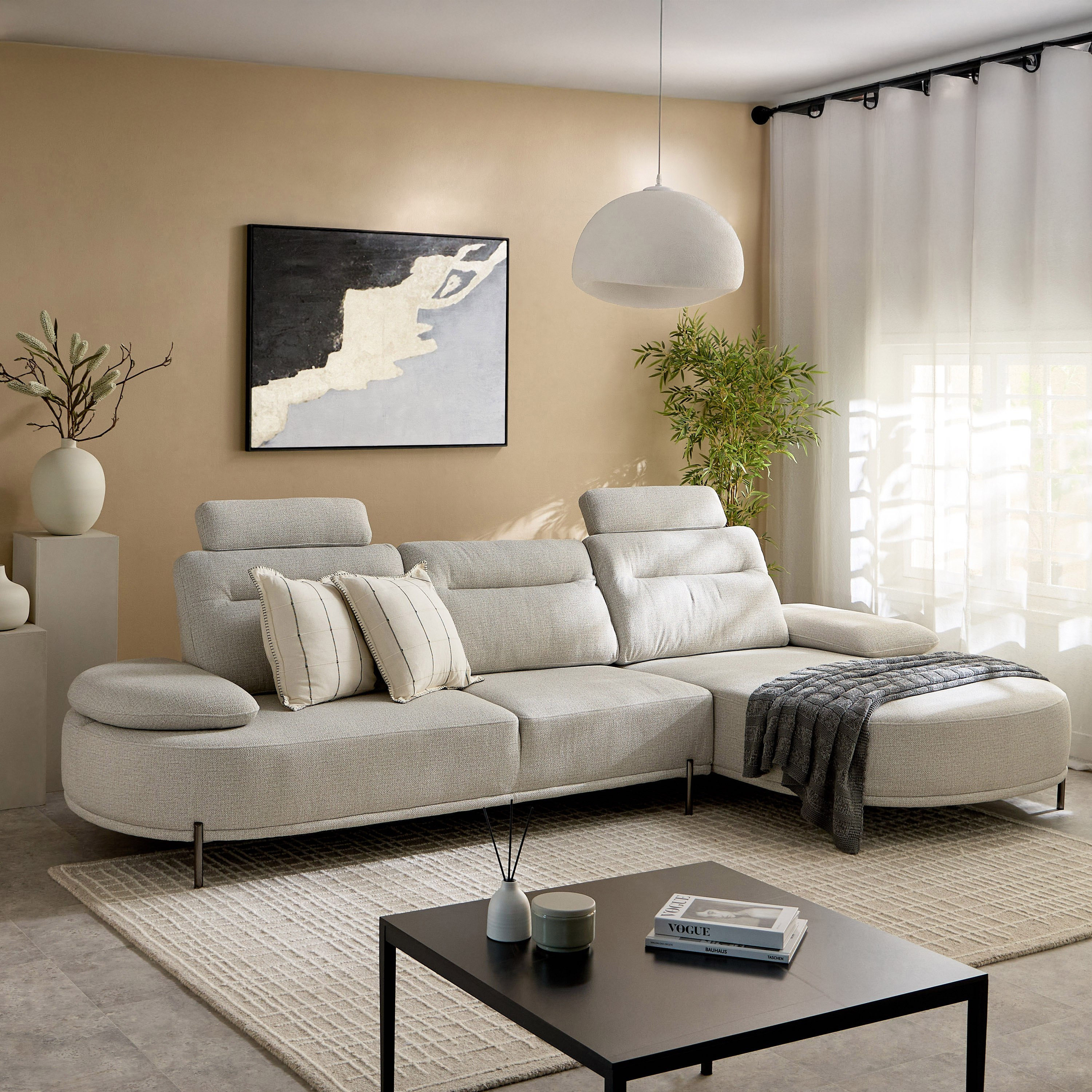 كنبة ركنية يمين 4 مقاعد قماش مع مساند رأس وظهر وذراعين قابلة للتعديل من تريانا-hbxlivingroom-sofasandarmchairs-cornersofas-image-11
