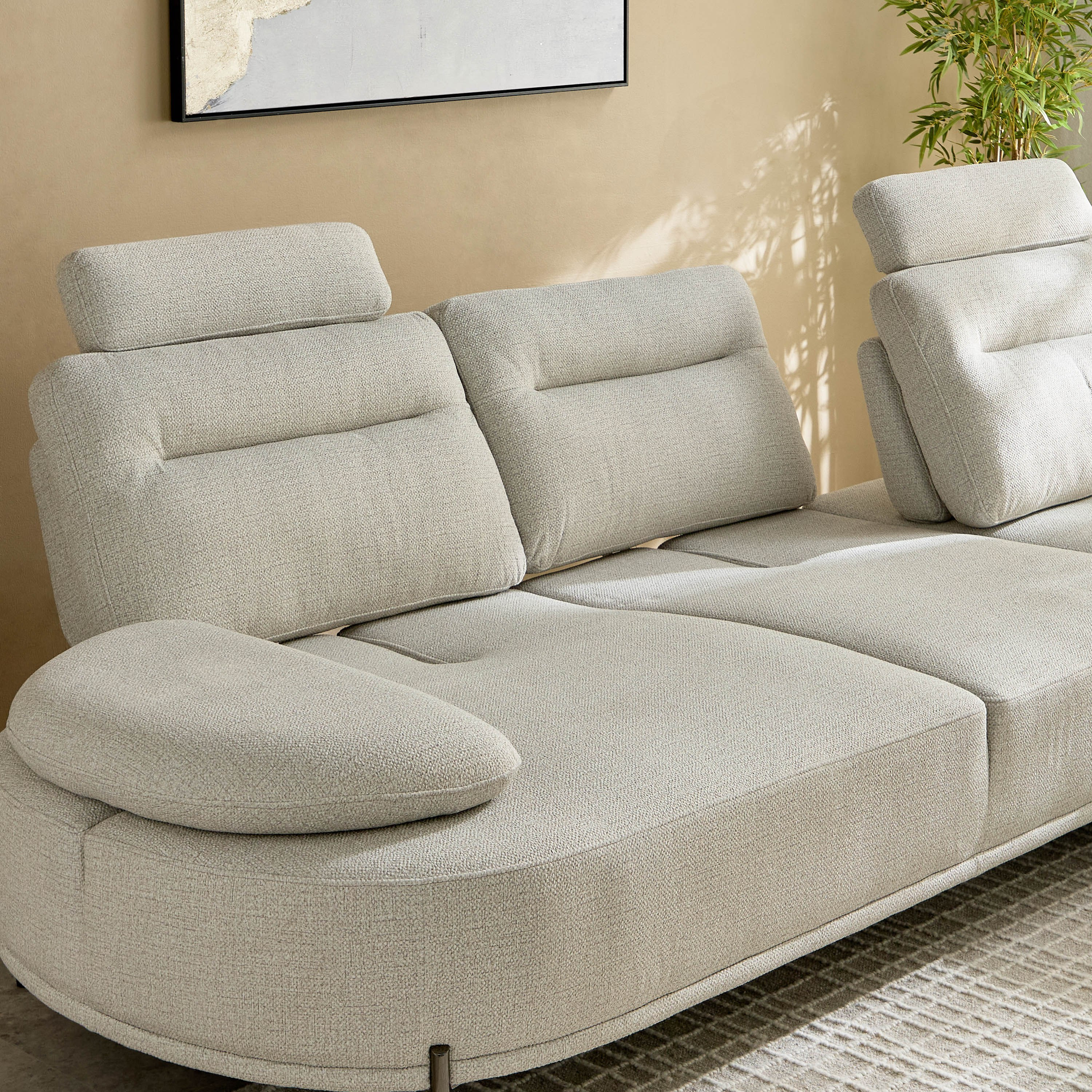 كنبة ركنية يمين 4 مقاعد قماش مع مساند رأس وظهر وذراعين قابلة للتعديل من تريانا-hbxlivingroom-sofasandarmchairs-cornersofas-image-5